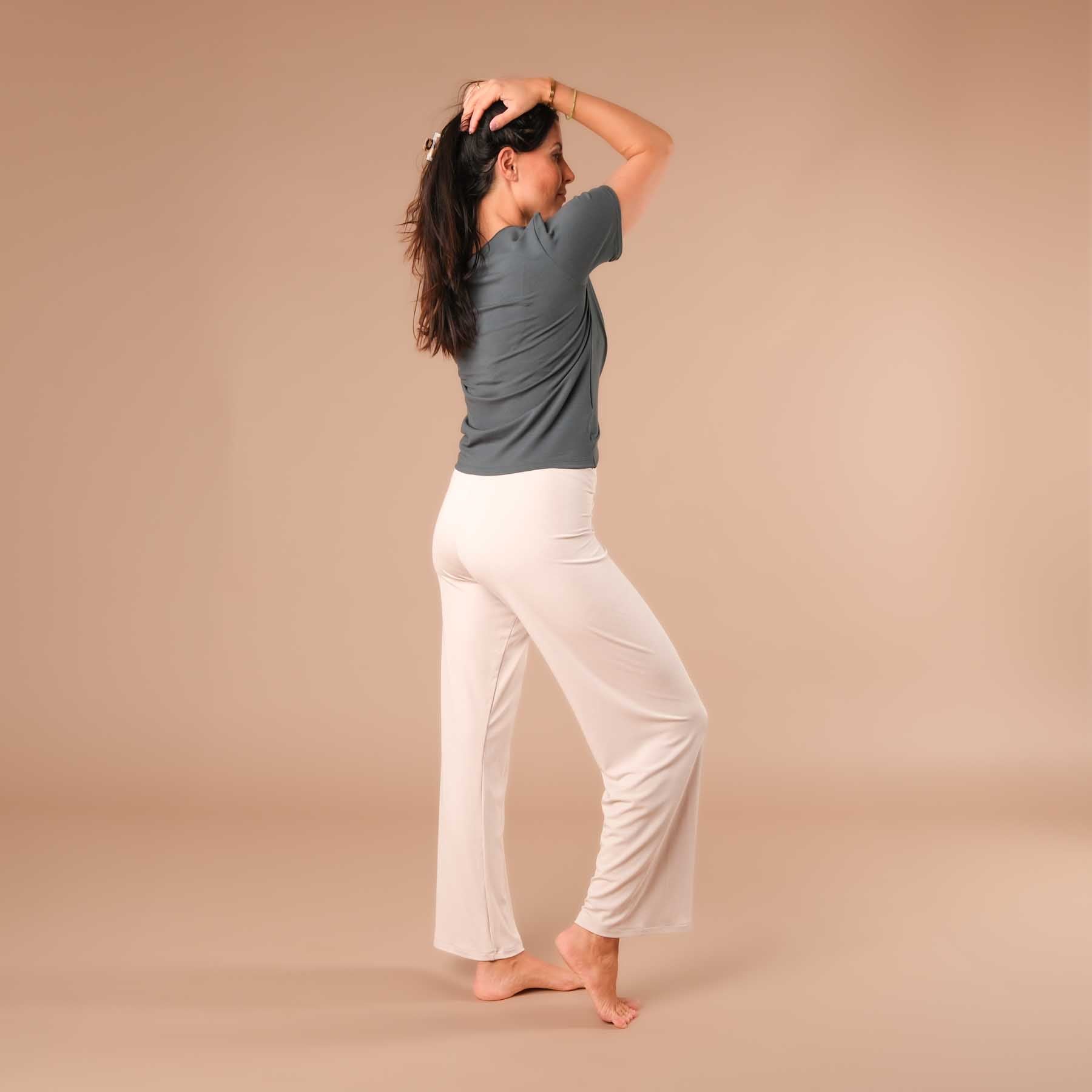Top Twist da yoga Classy a manica corta color smeraldo