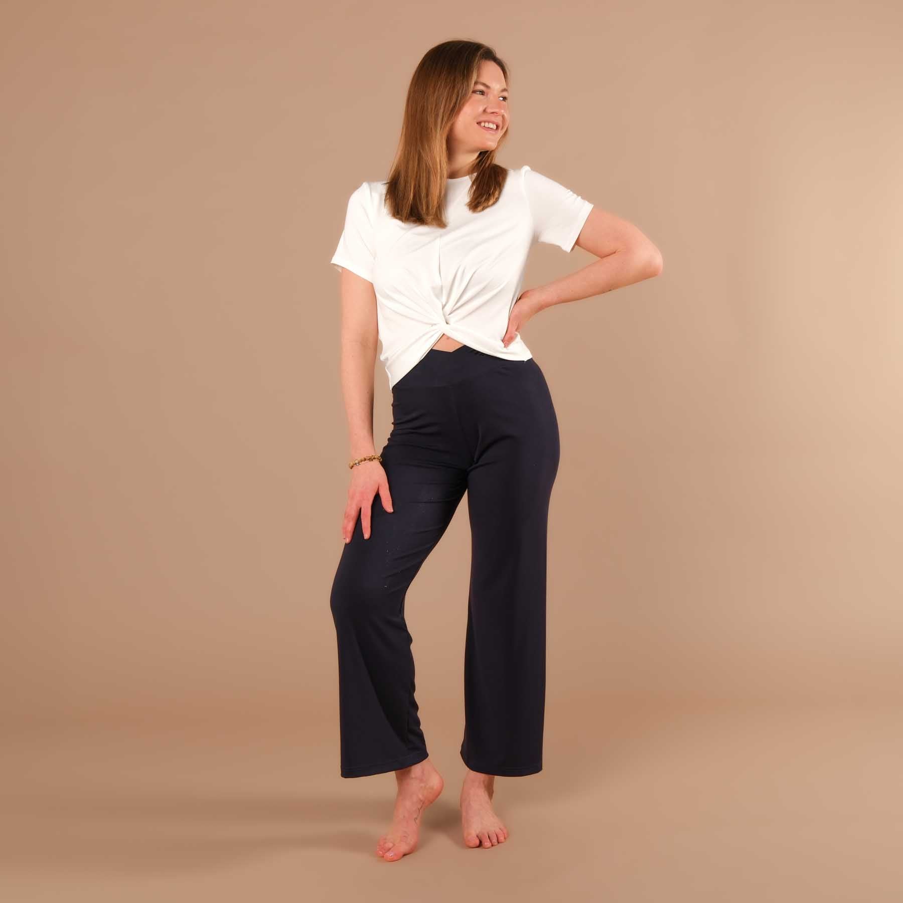 Top da yoga Classy a manica corta bianco