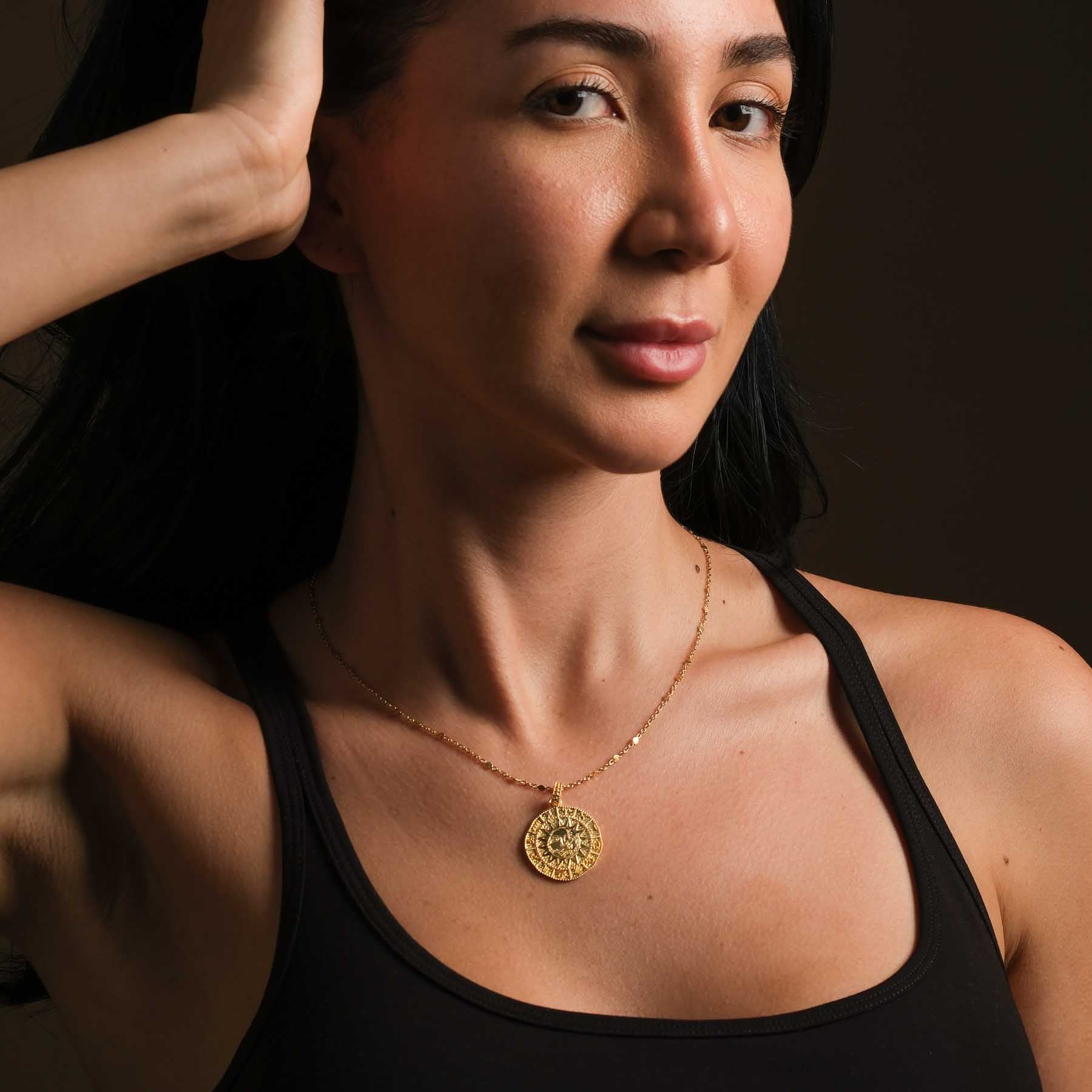 Collana Astro con i 12 segni zodiacali, sole e luna in oro