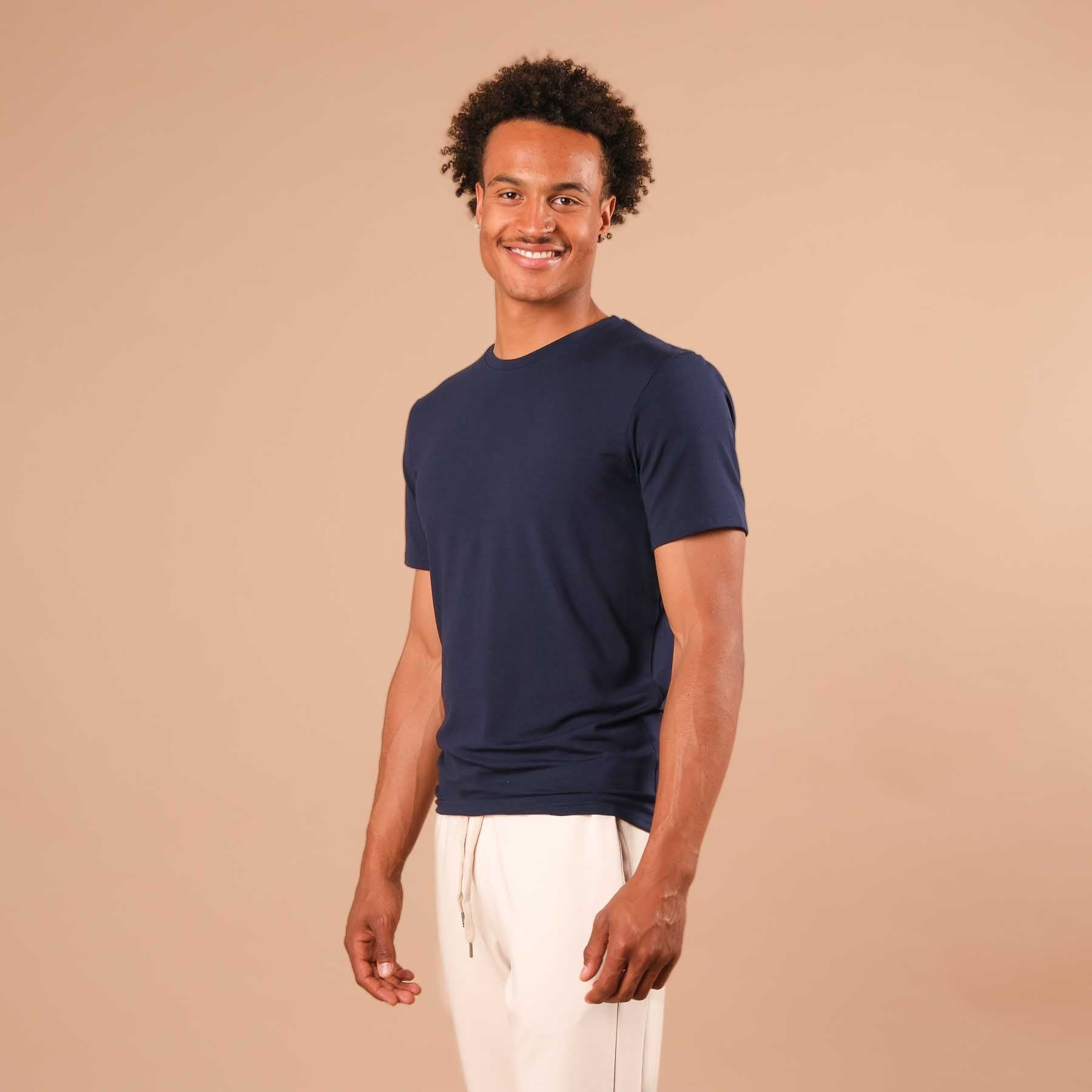 Camicia da yoga da uomo Classy a manica corta, navy