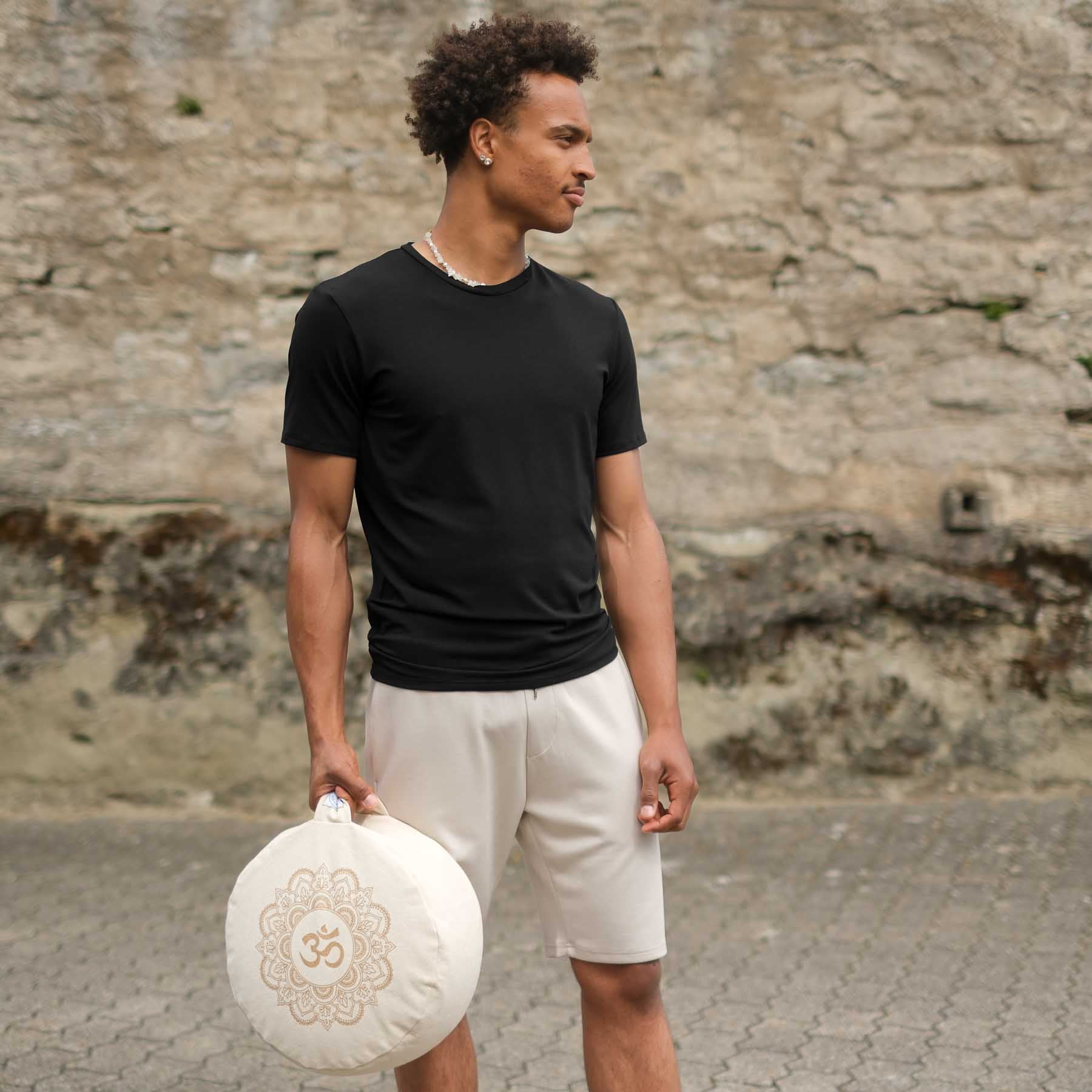 Camicia yoga da uomo Classy a maniche corte nera