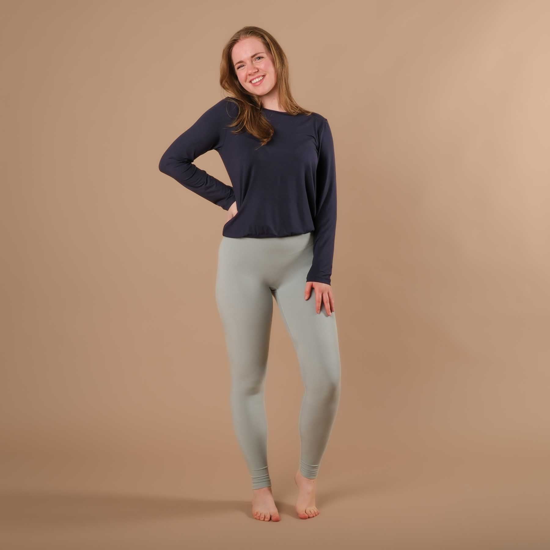 Camicia da yoga Comfy a manica lunga, marina