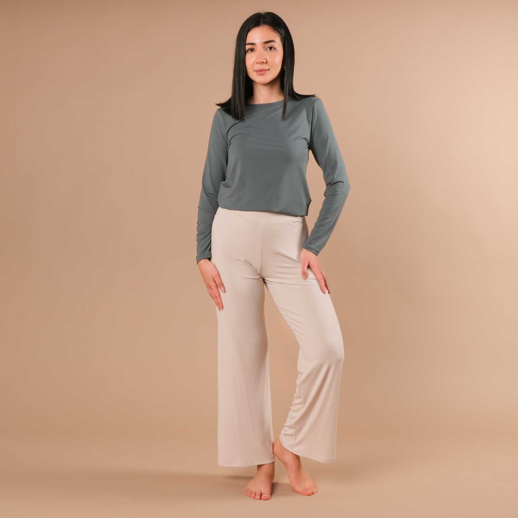 Camicia yoga Comfy manica lunga smeraldo