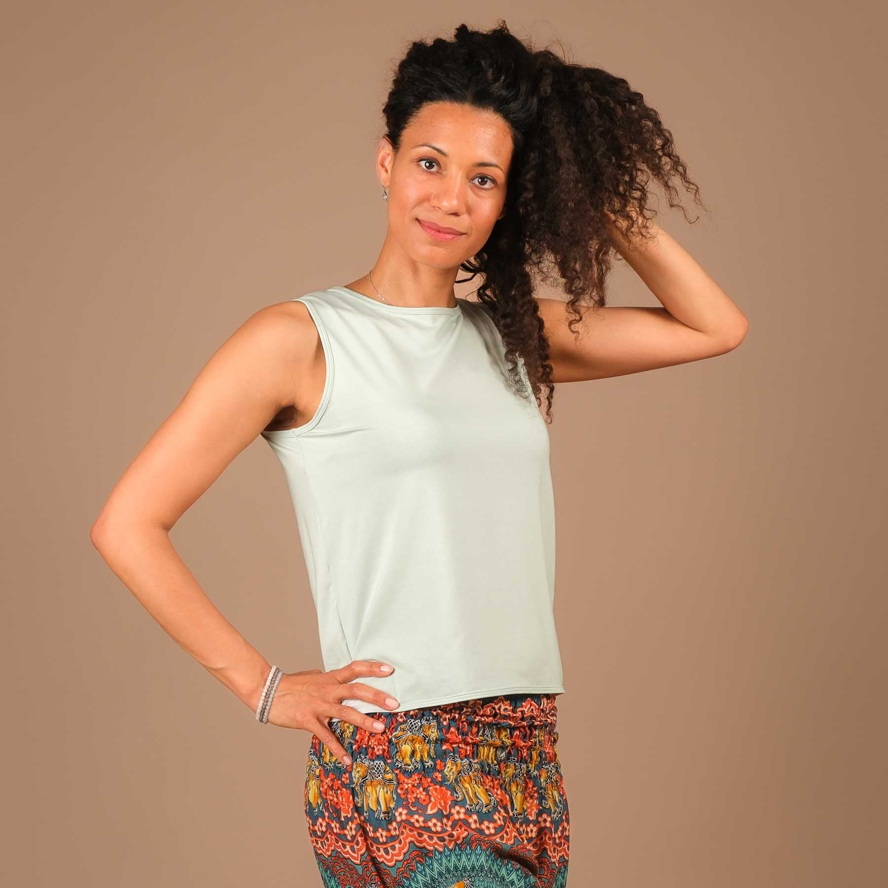 Canotta Comfy wide made in Svizzera sostenibile menta