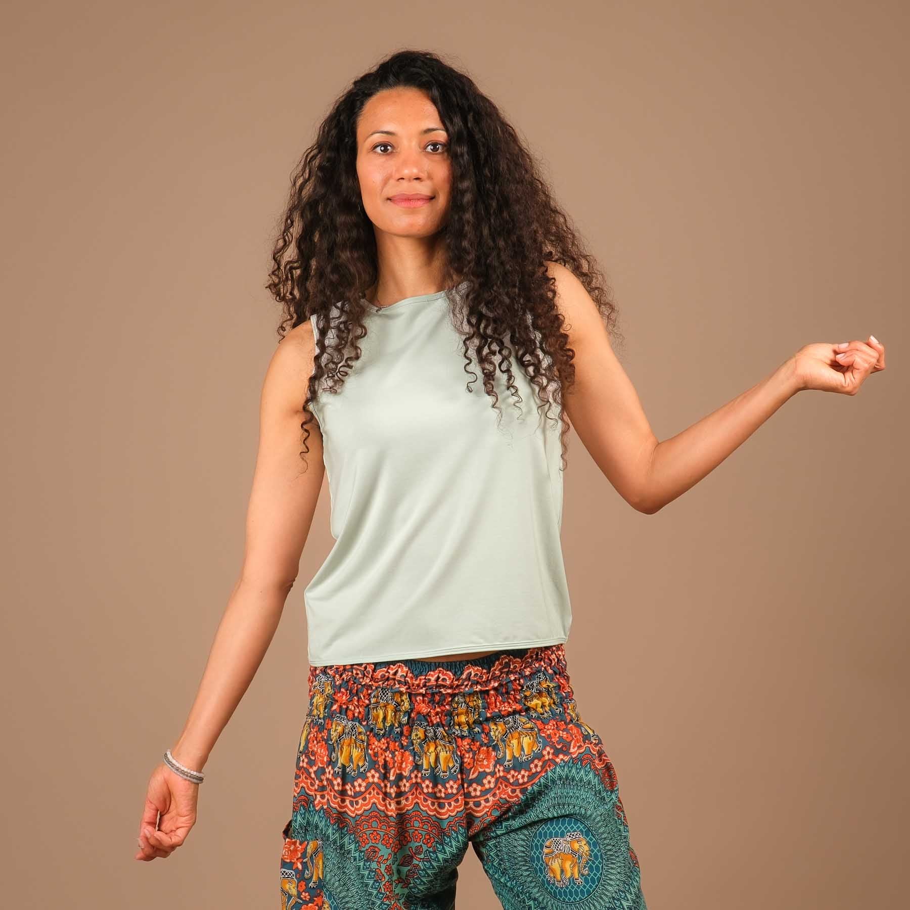 Canotta Comfy wide made in Svizzera sostenibile menta