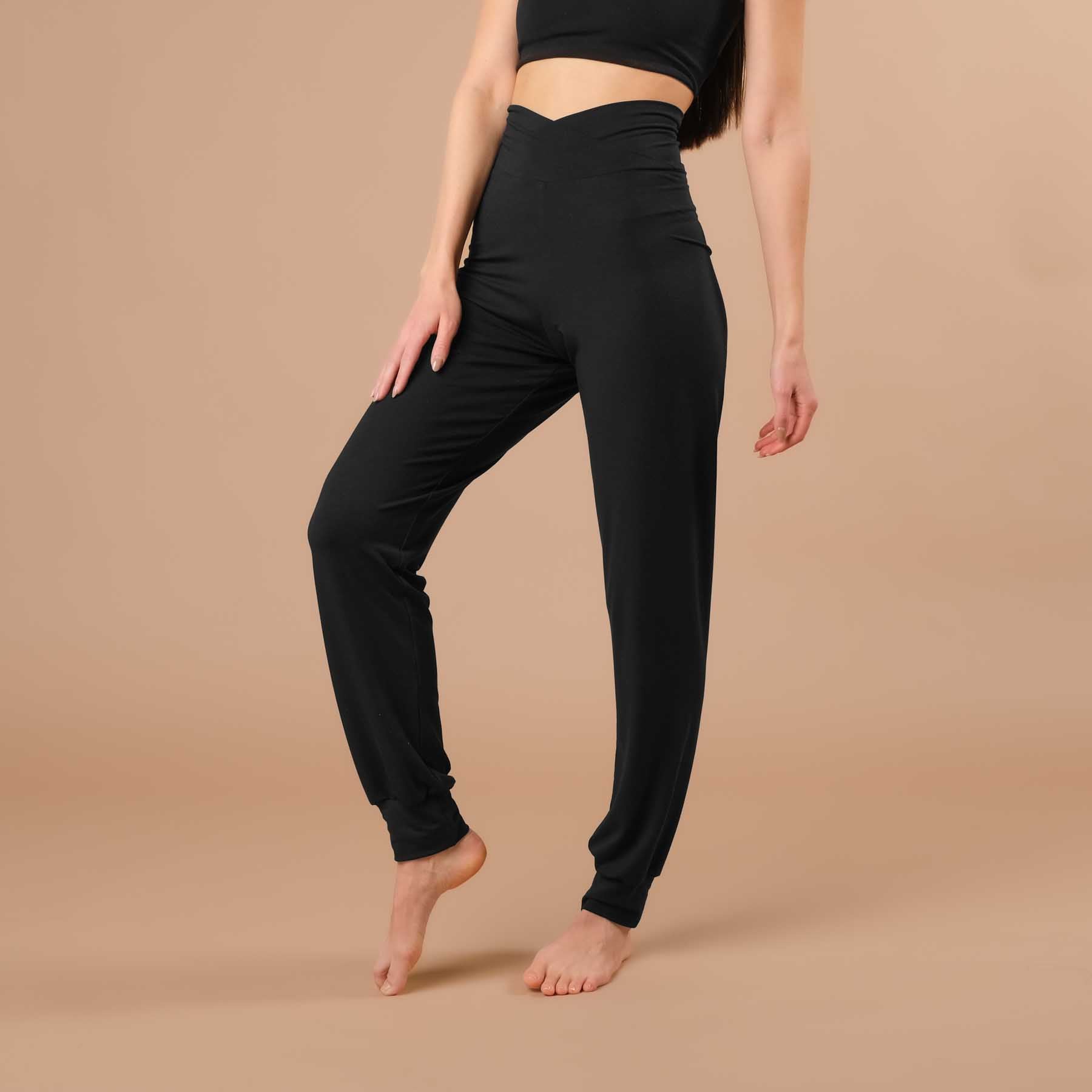 Pantaloni yoga Viki pantaloni larghi yoga nero