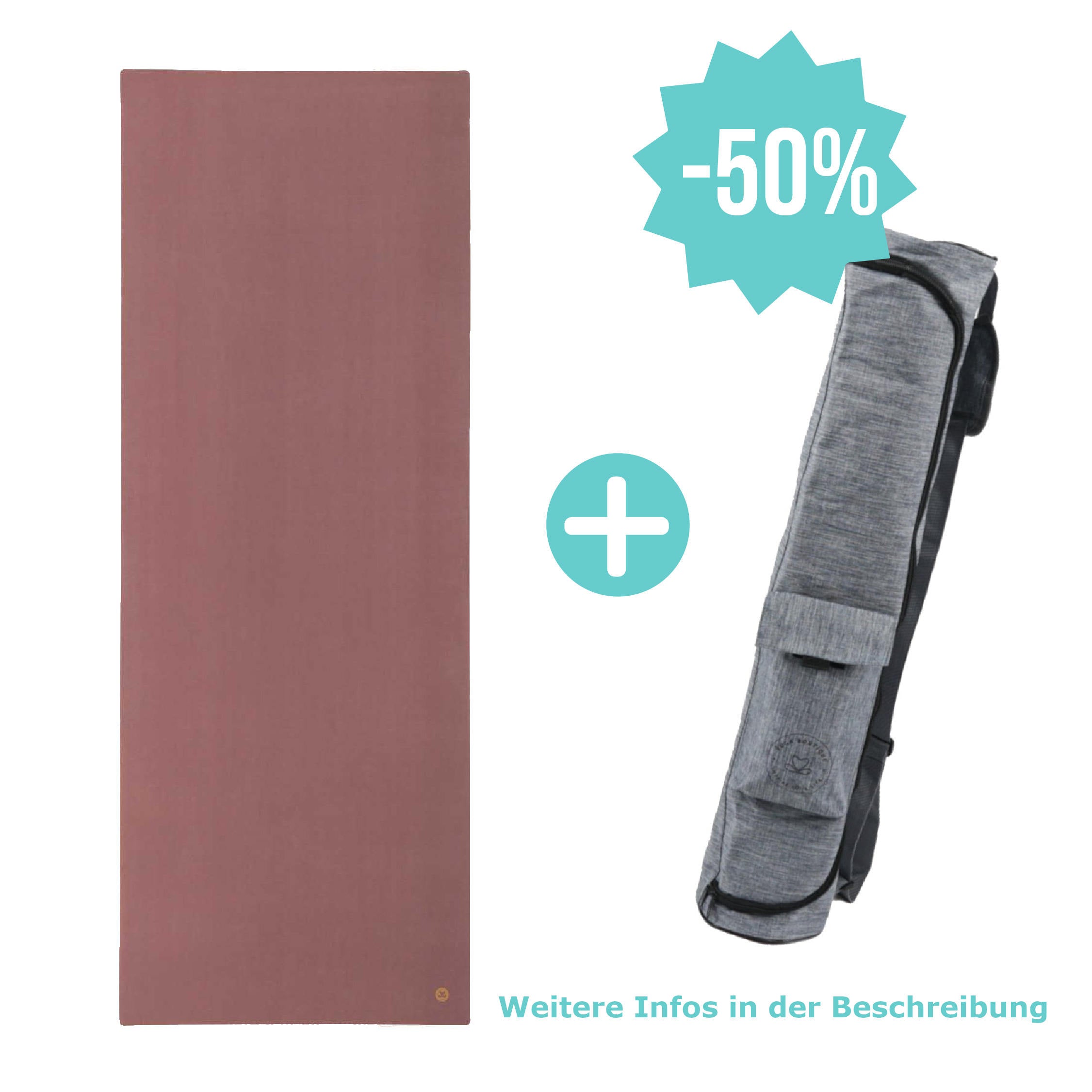 Tappetino da yoga EcoGrip in gomma naturale FSC melanzana