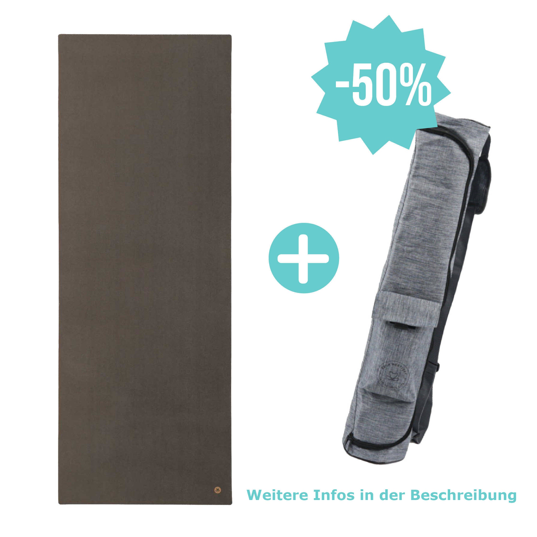 Tappetino da yoga EcoGrip in gomma naturale FSC antracite