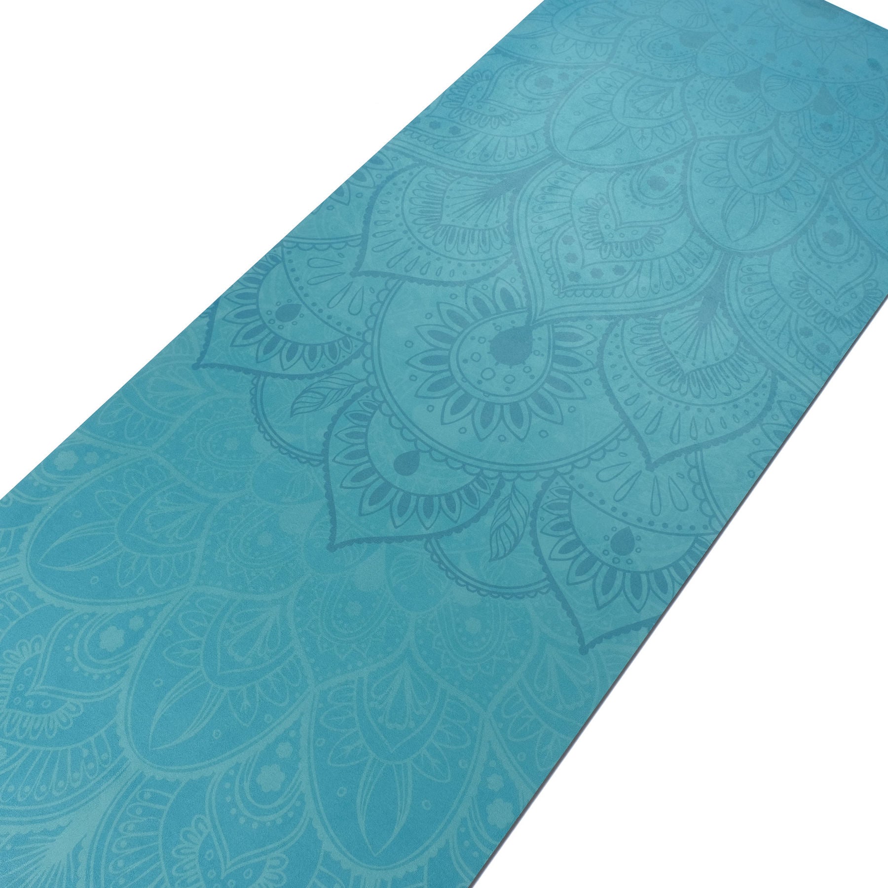 Tappetino yoga in velluto Mandala turchese