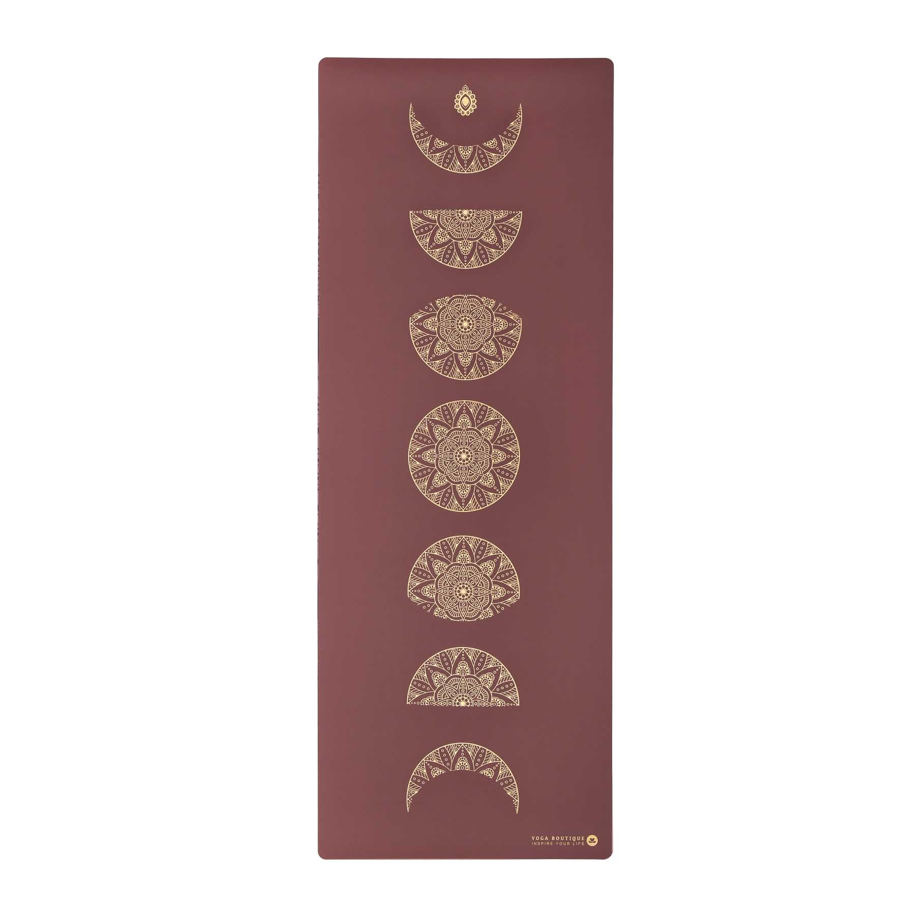 Tappetino yoga SuperGrip 2.0 Mandala Moon super antiscivolo in gomma naturale berry