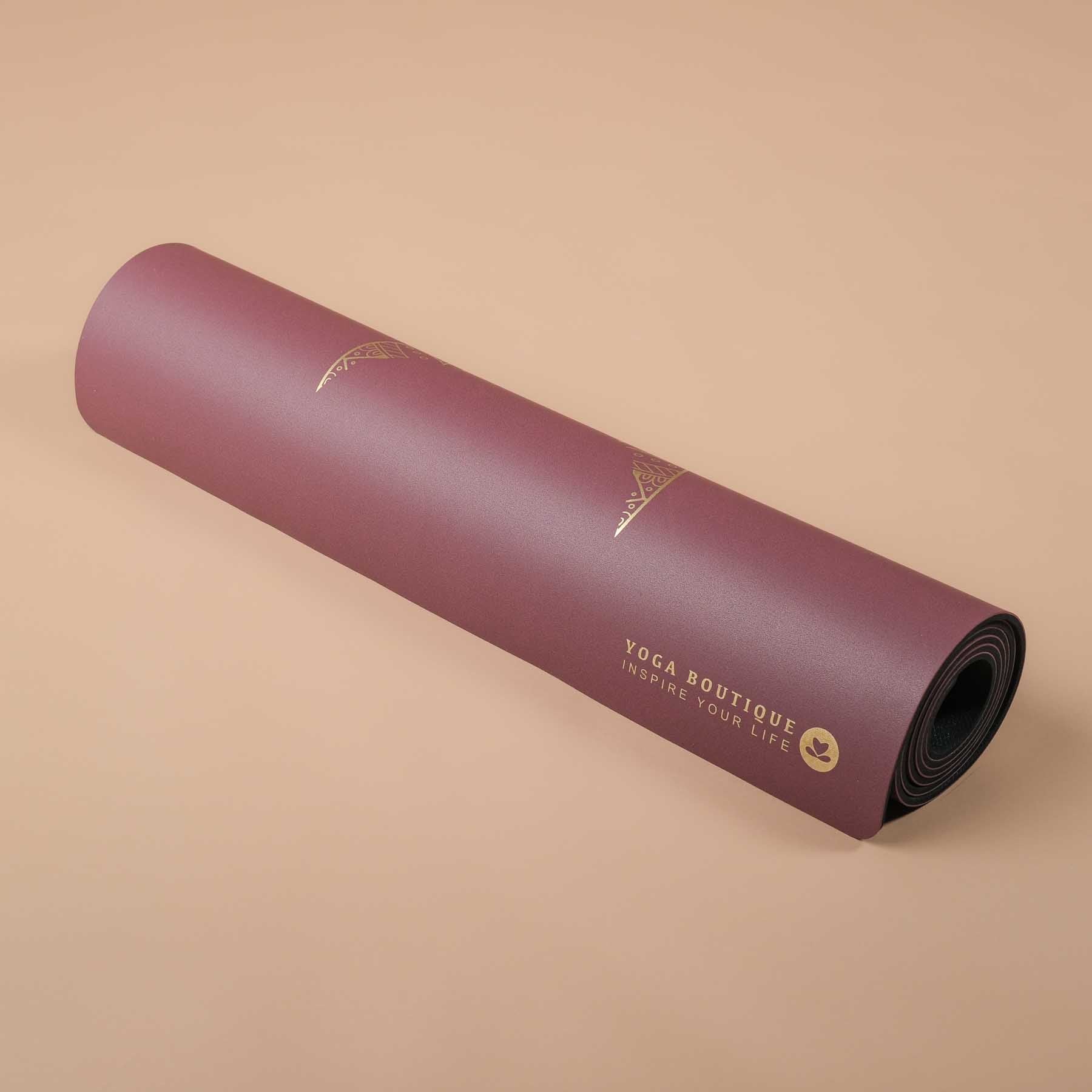 Tappetino yoga SuperGrip 2.0 Mandala Moon super antiscivolo in gomma naturale berry