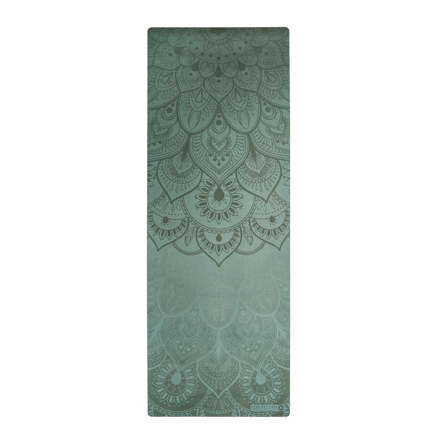 Tappetino yoga in velluto Mandala verde pino