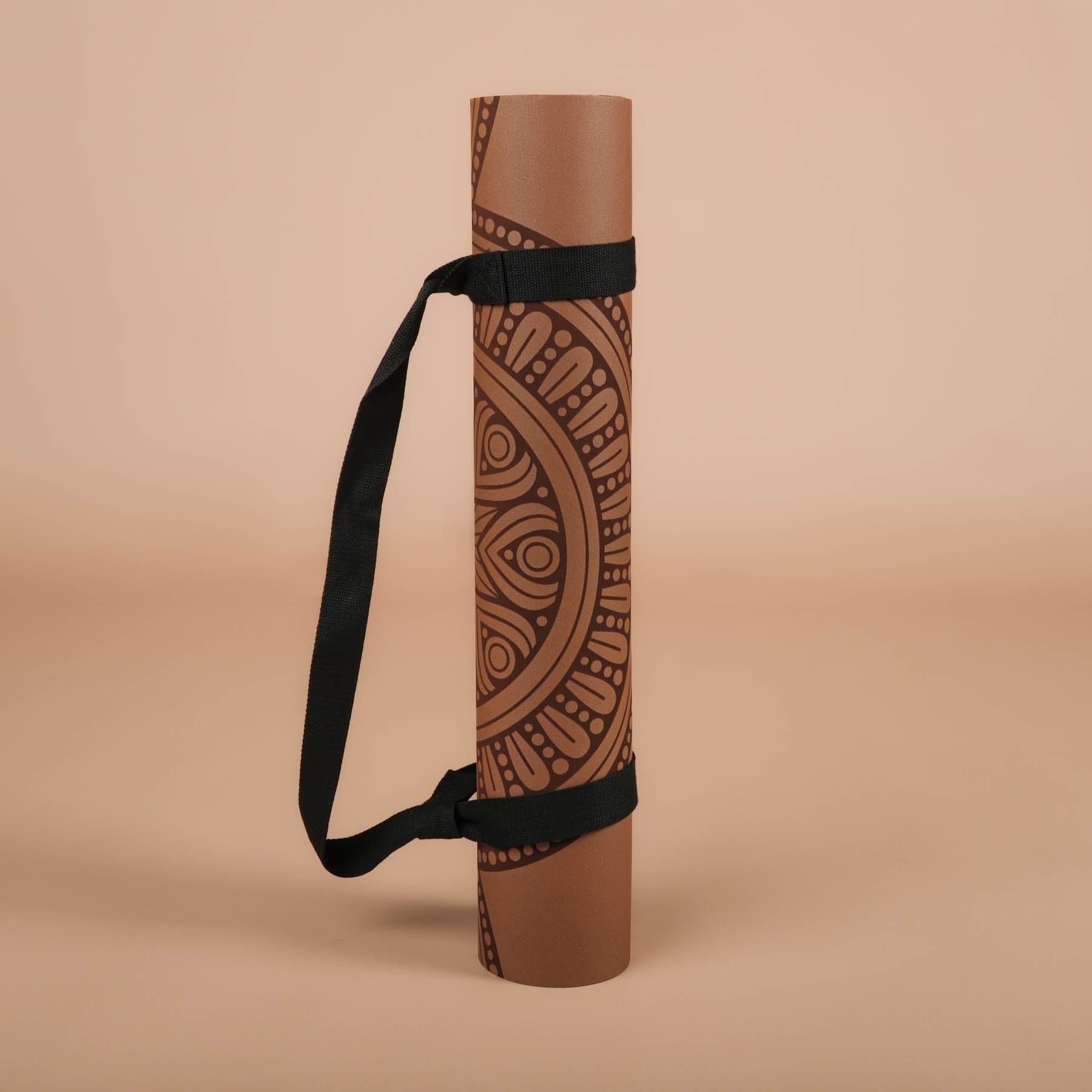 Tappetino yoga SuperGrip 2.0 Mandala molto antiscivolo caffè tappetino yoga in gomma naturale con buona aderenza