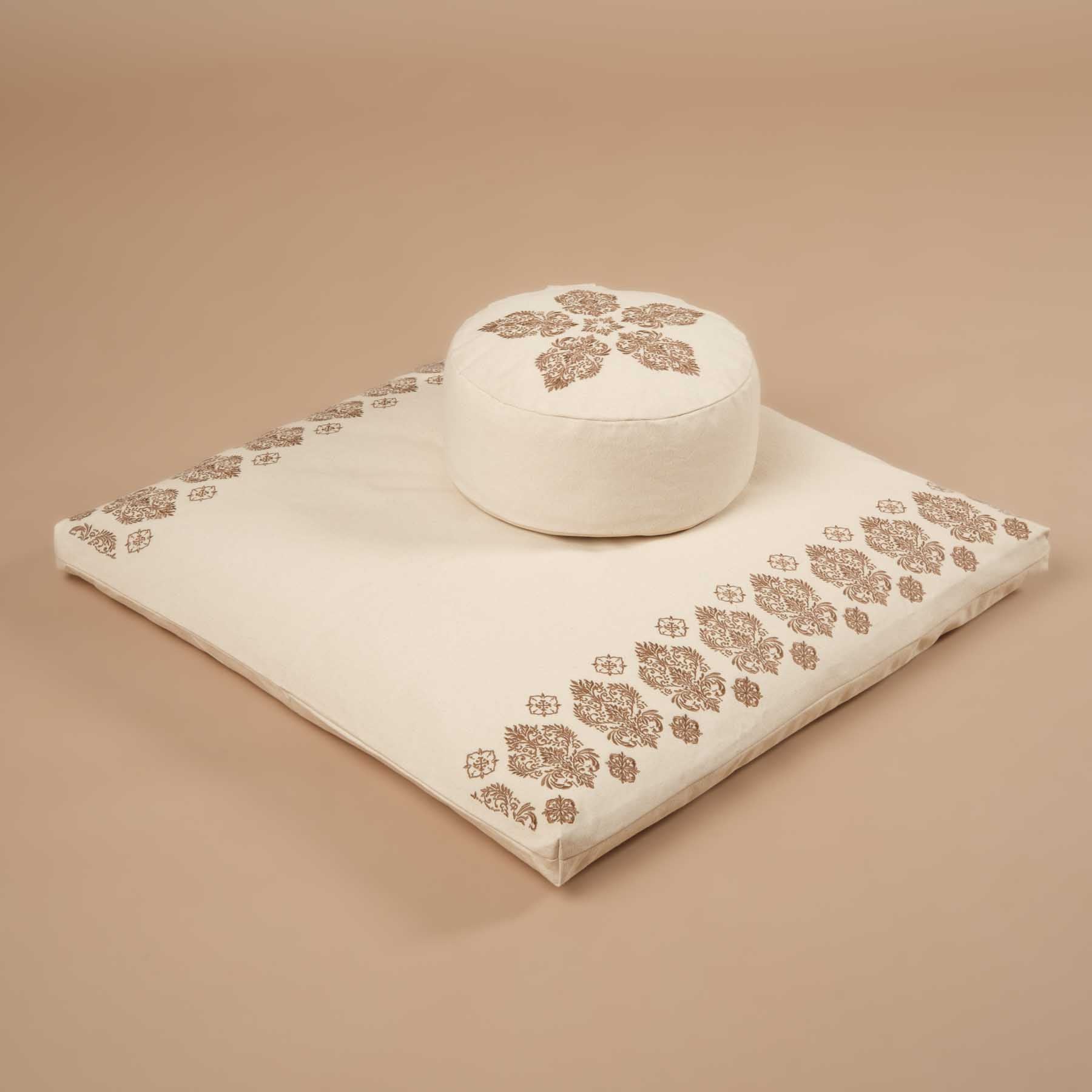 Tappeto da meditazione Zabuton Fleur-de-Lys marrone