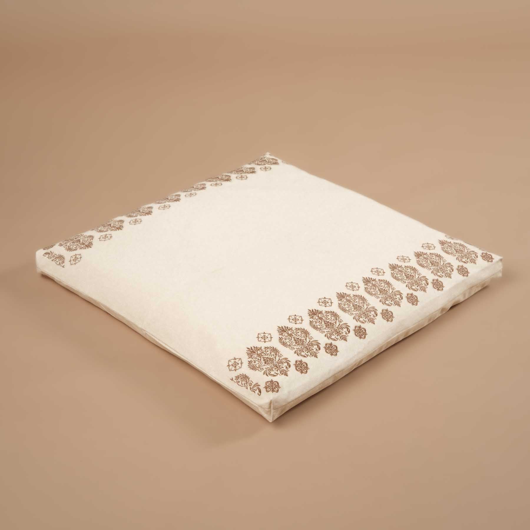 Tappeto da meditazione Zabuton Fleur-de-Lys marrone