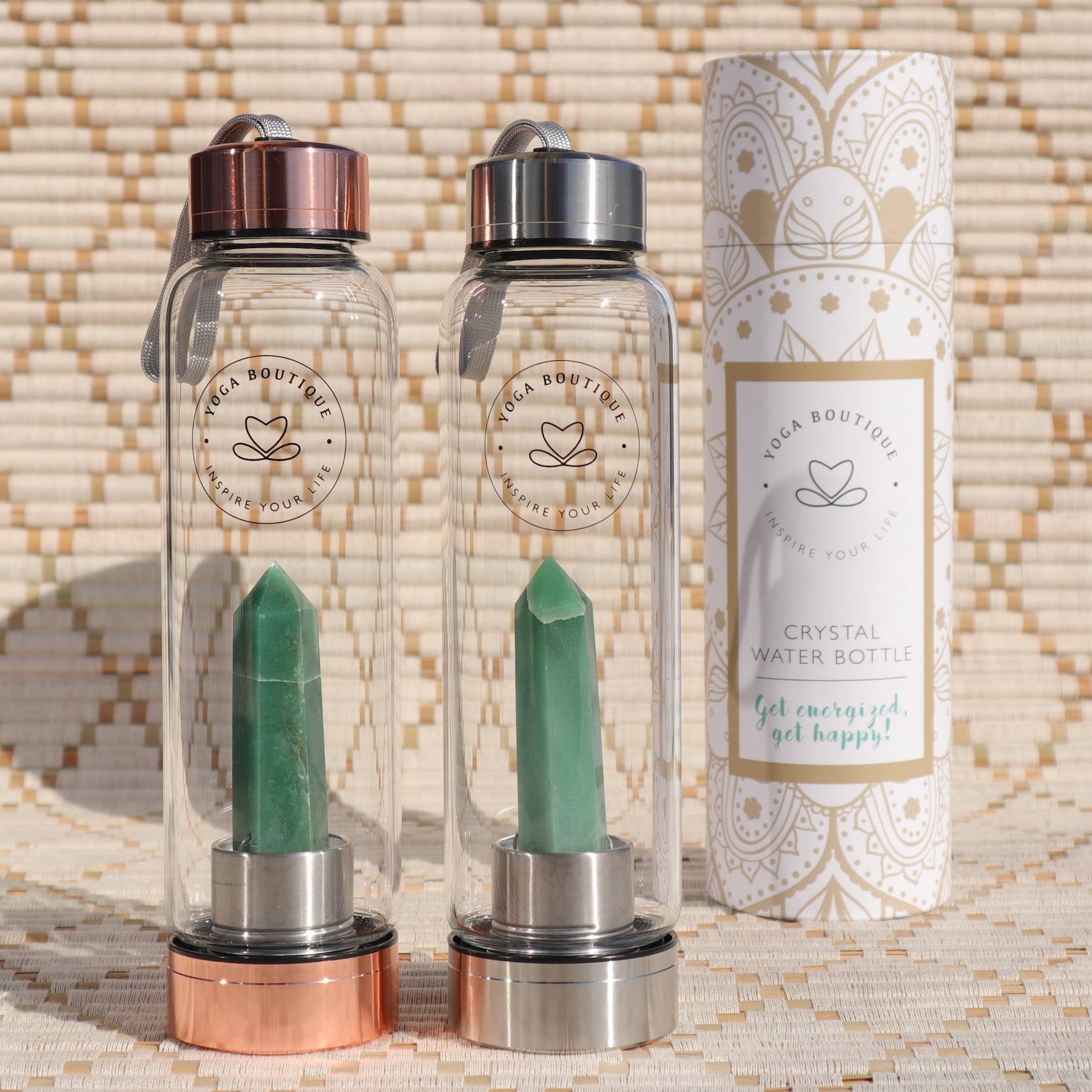 Bottiglie d'acqua in pietra preziosa Aventurina