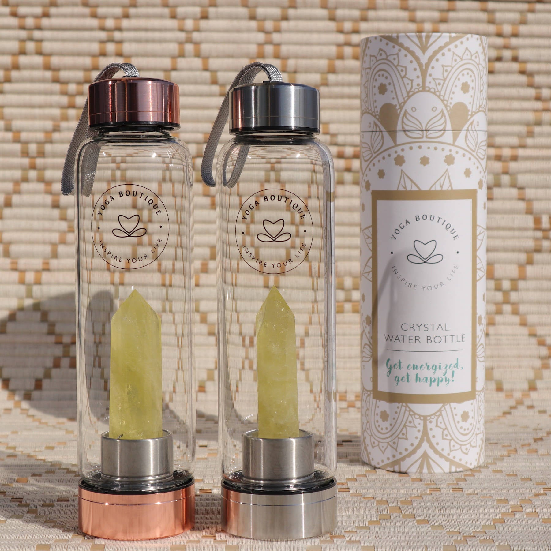 Bottiglia d'acqua in pietra preziosa Citrino