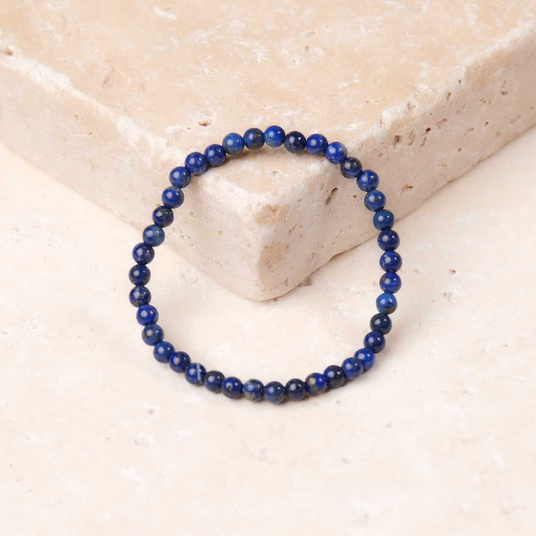 Bracciale in lapislazzuli 4 mm