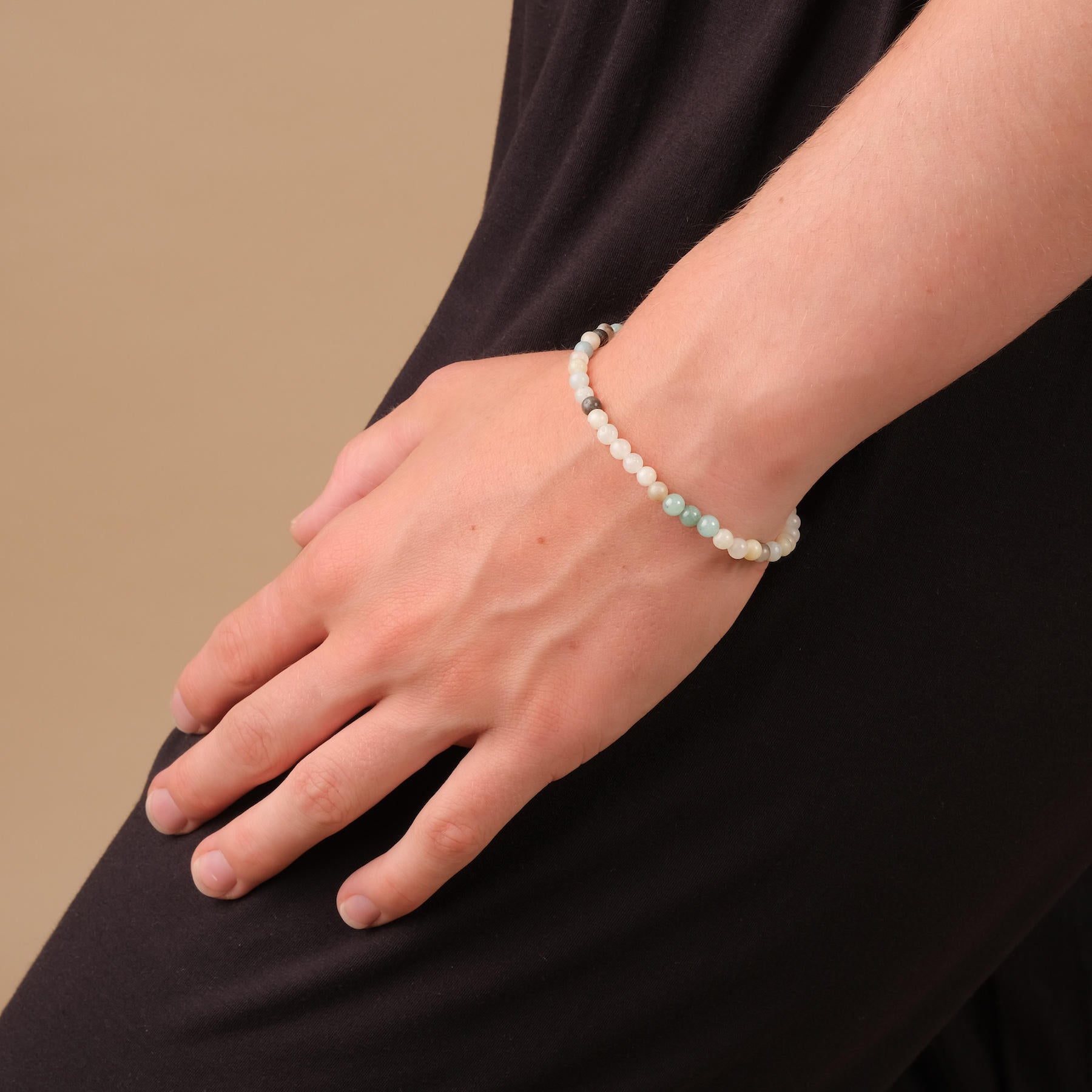Bracciale di pietre preziose Amazzonite 4 mm Negozio svizzero
