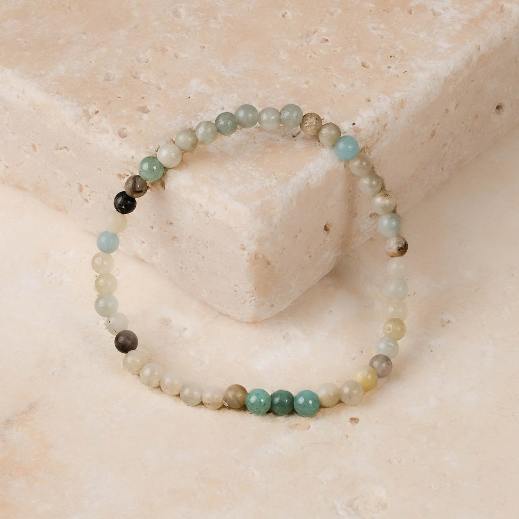 Bracciale di pietre preziose Amazzonite 4 mm Negozio svizzero
