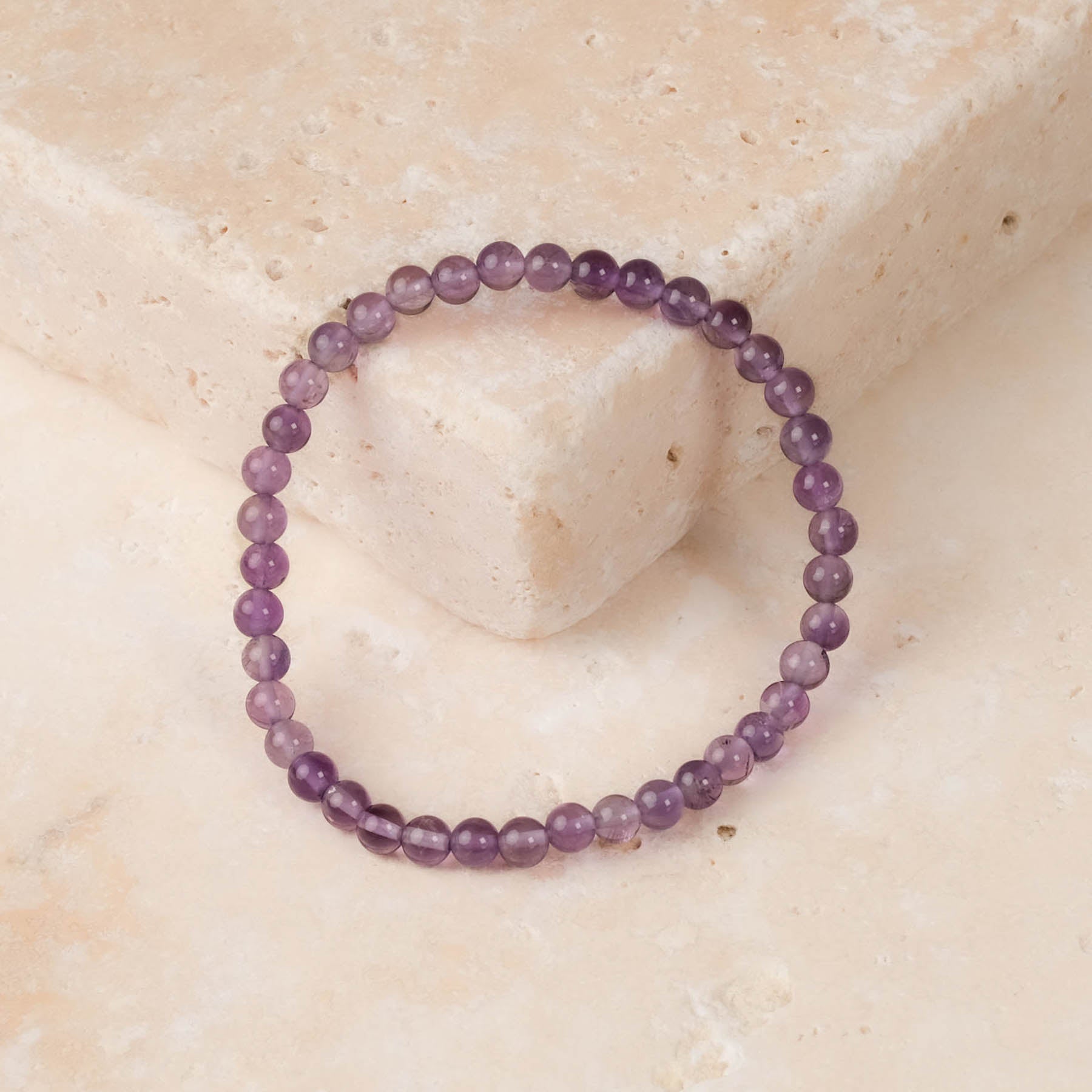 Bracciale di pietre preziose Ametista 4 mm