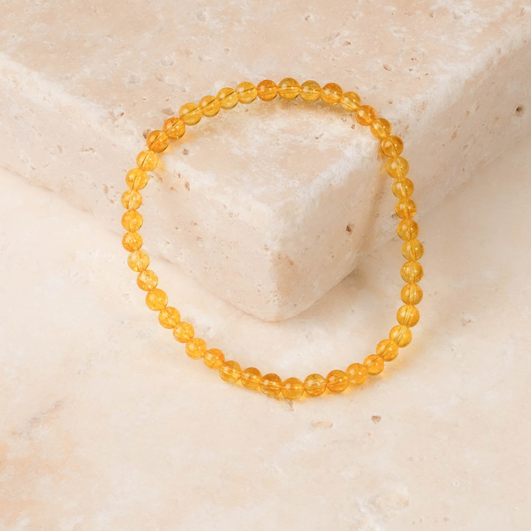 Bracciale di pietre preziose Citrino 4 mm