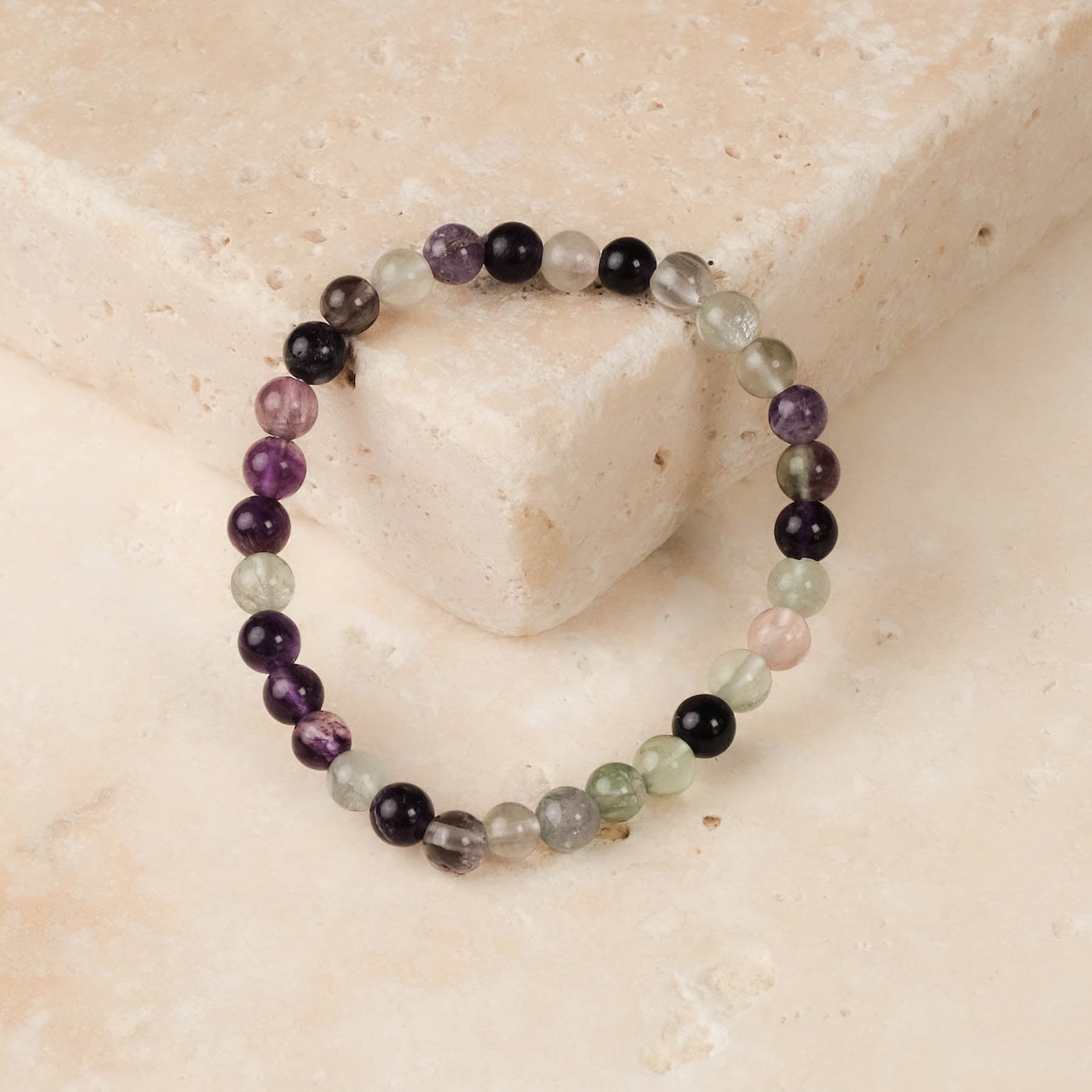 Bracciale di pietre preziose Fluorite 6 mm Negozio svizzero