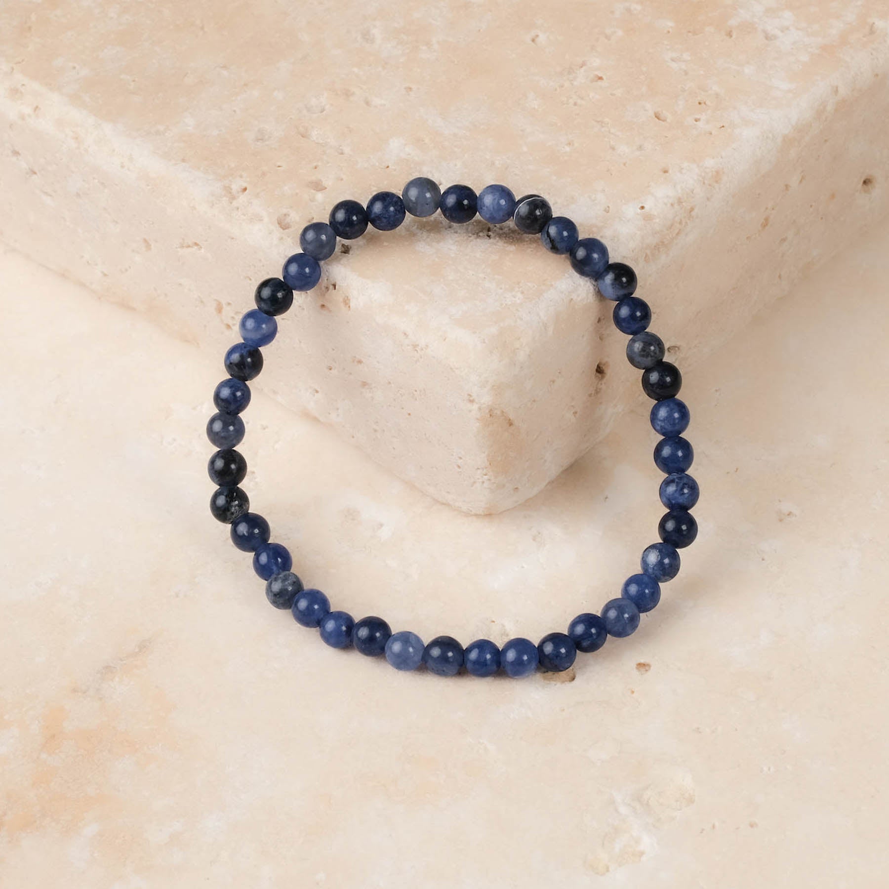 Bracciale di pietre preziose Sodalite 4 mm