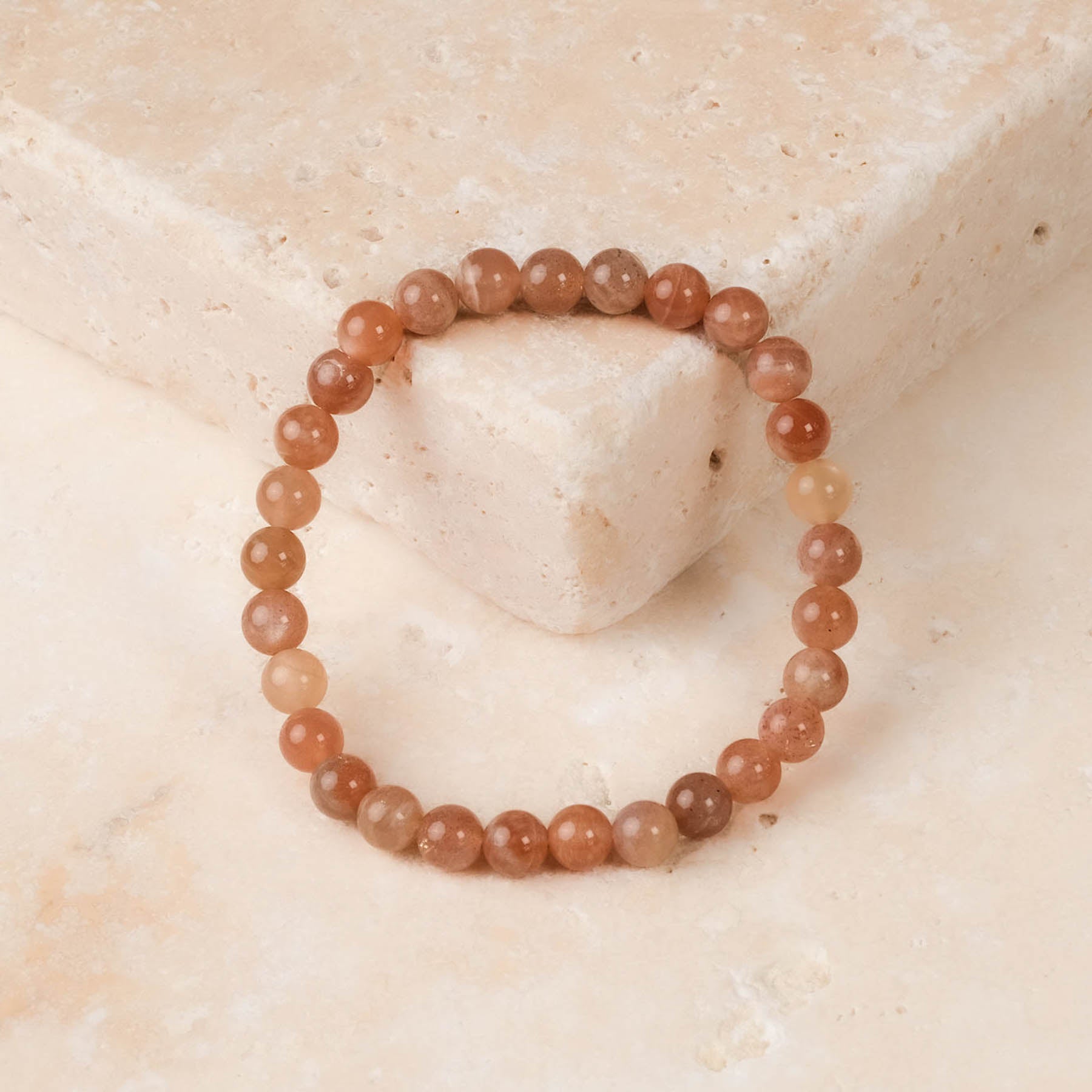 Bracciale di pietre preziose Pietra del sole 6 mm