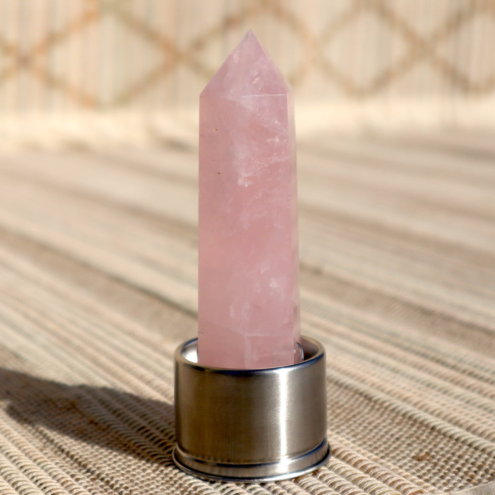 Punta di ricambio borraccia in pietra preziosa quarzo rosa