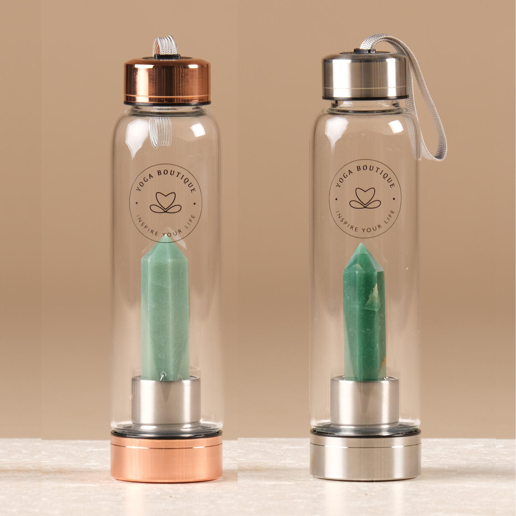 Bottiglie d'acqua in pietra preziosa Aventurina