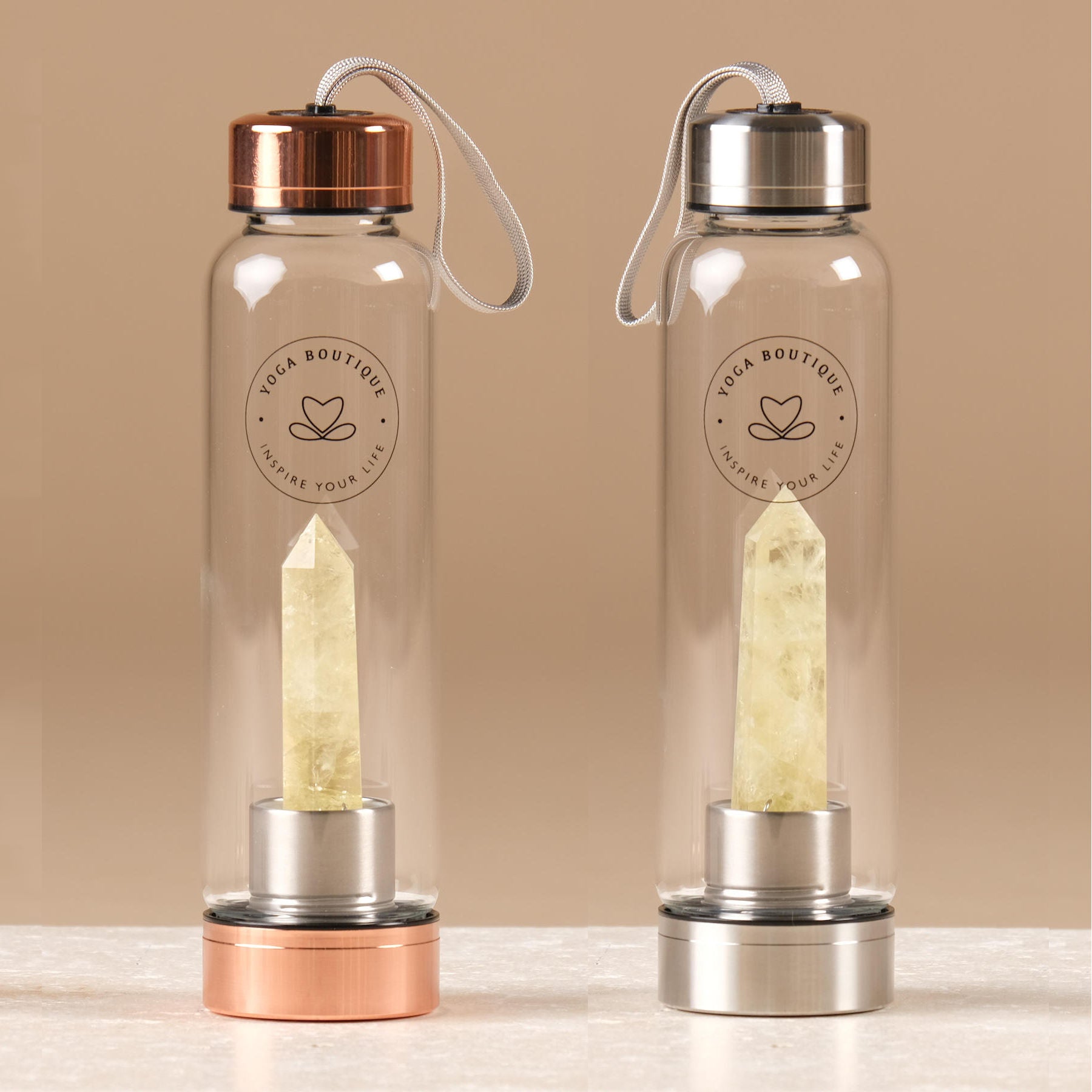 Bottiglia d'acqua in pietra preziosa Citrino