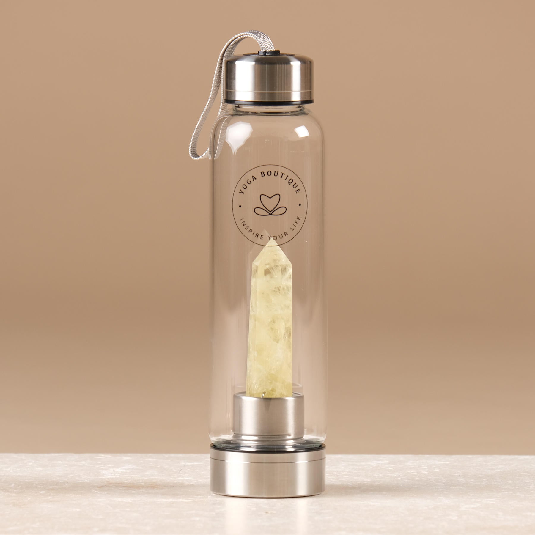 Bottiglia d'acqua in pietra preziosa Citrino