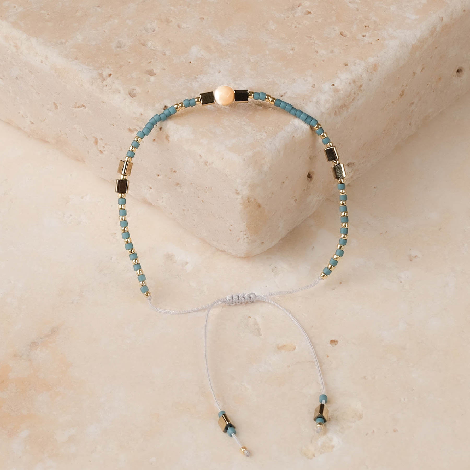 Bracciale dell'amicizia Miyuki per adulti e bambini turchese