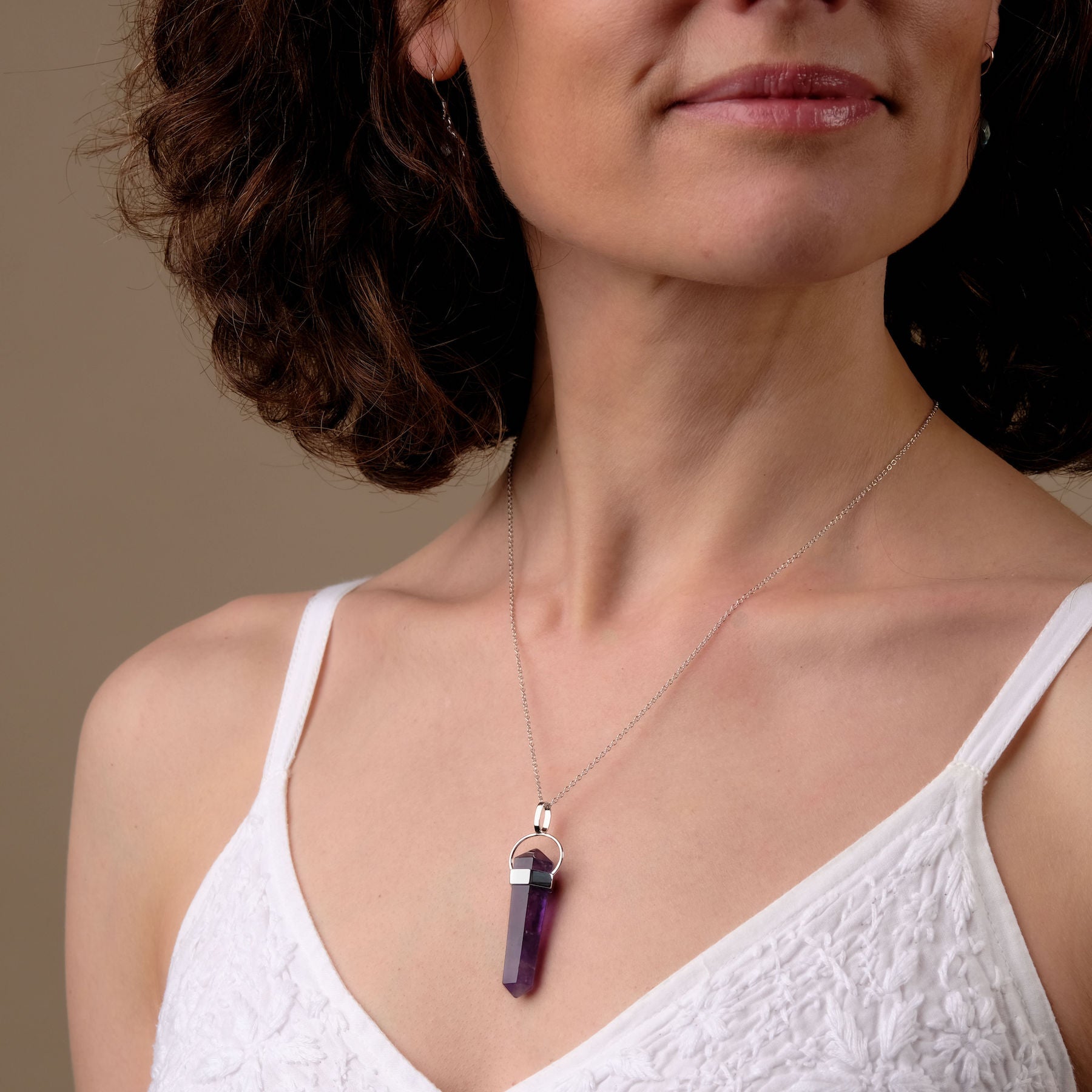 Collana Yoga Jewellery con pizzo di ametista argento