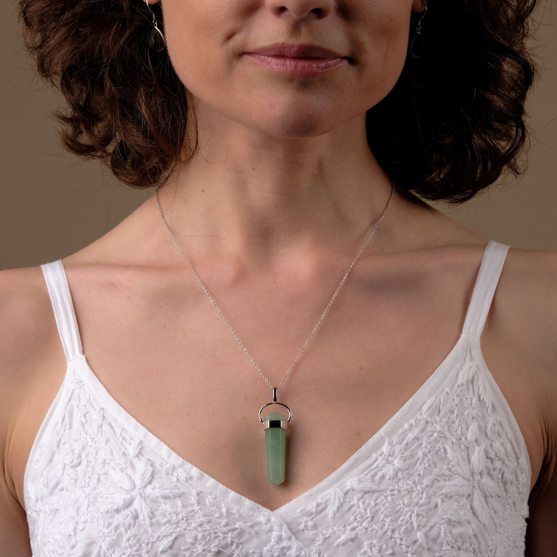 Collana con pizzo d'avventurina in argento