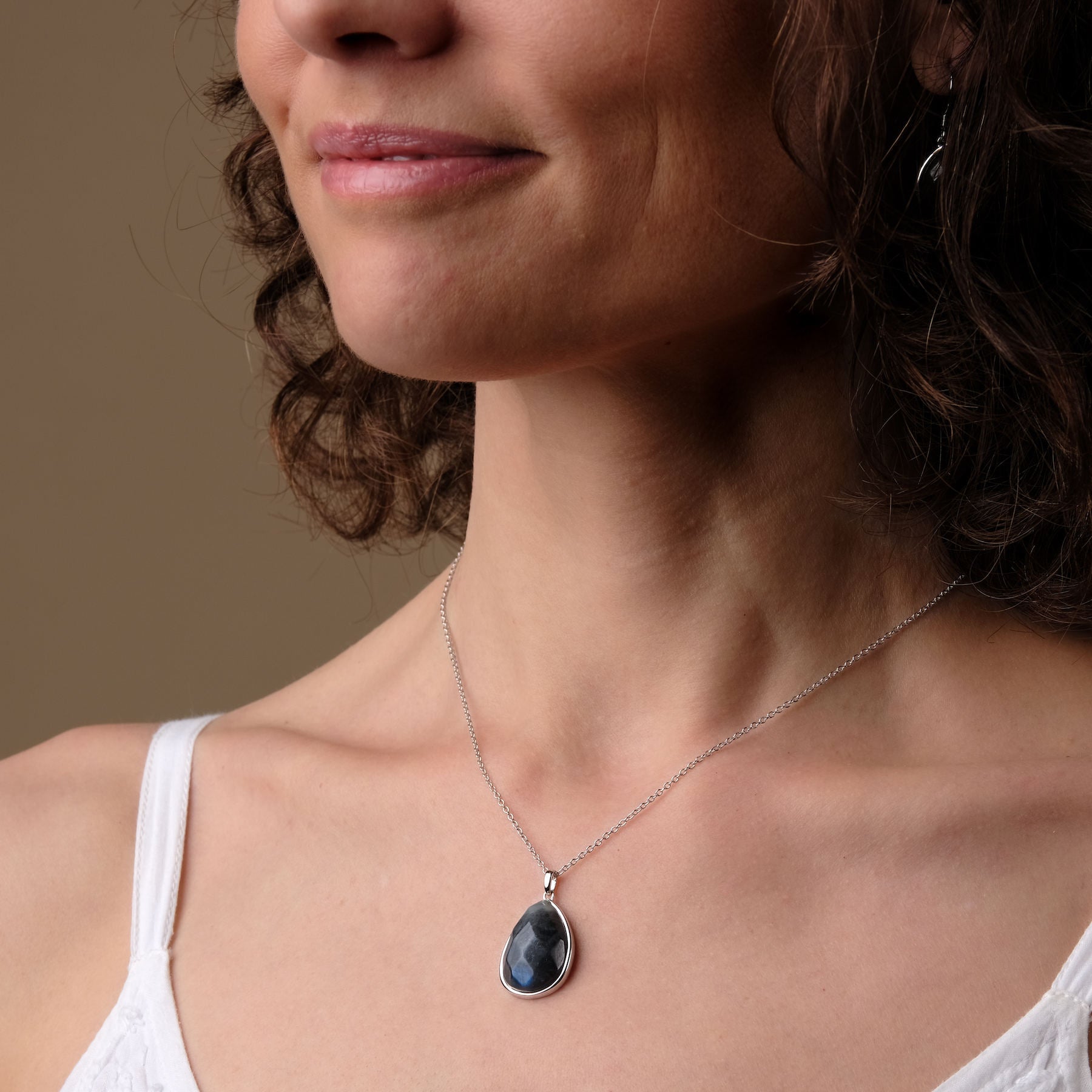 Collana con ciondolo in labradorite - argento Gioielli Yoga