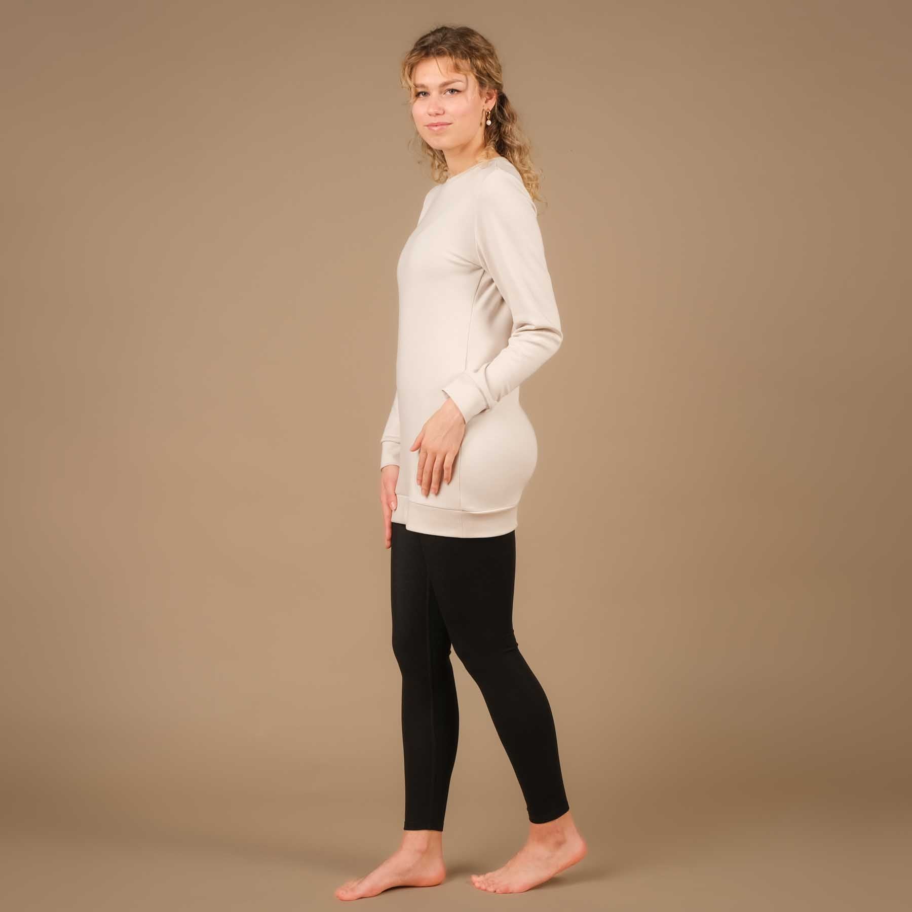 Maglione lungo ecru