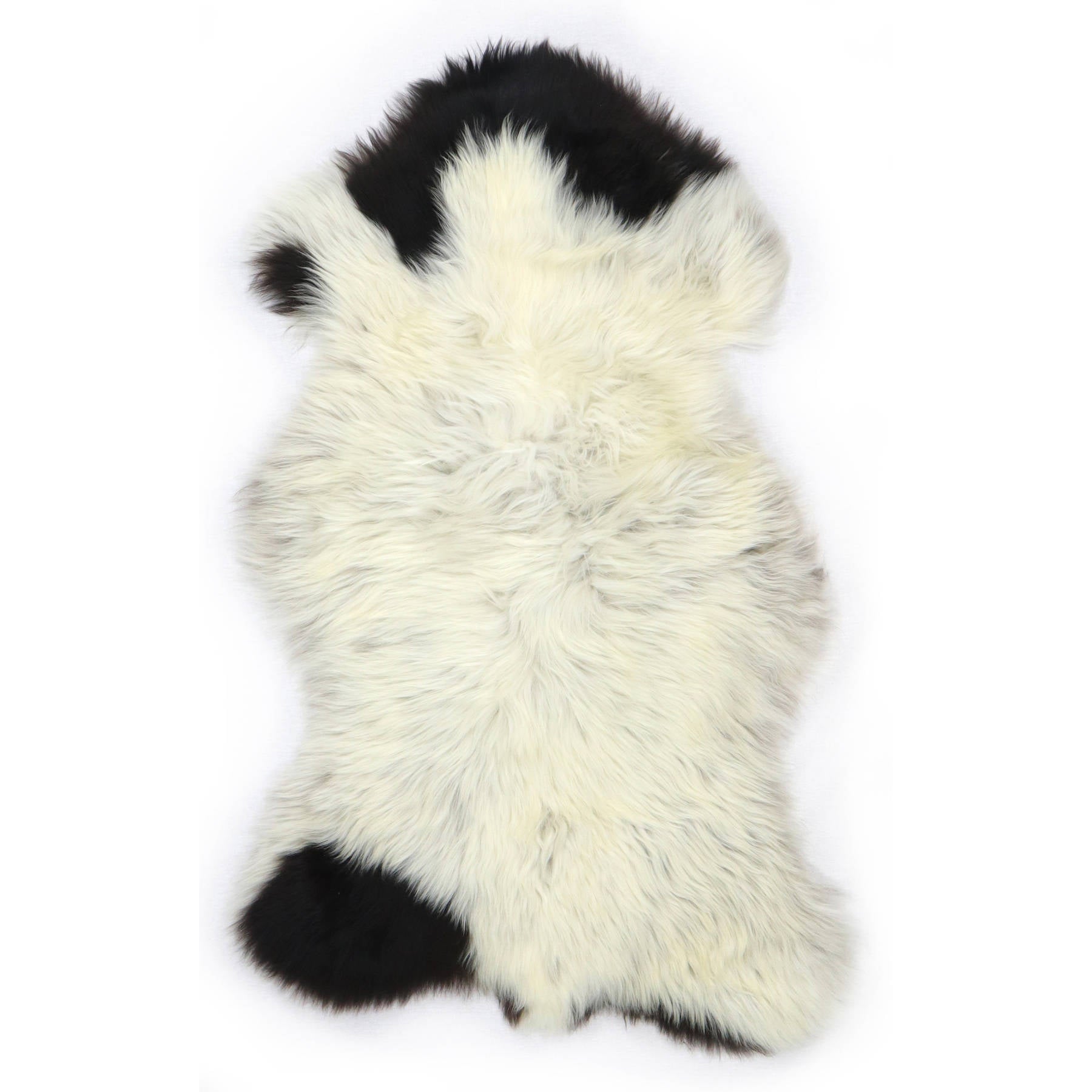Pelle d'agnello merino a pezze bianco nero