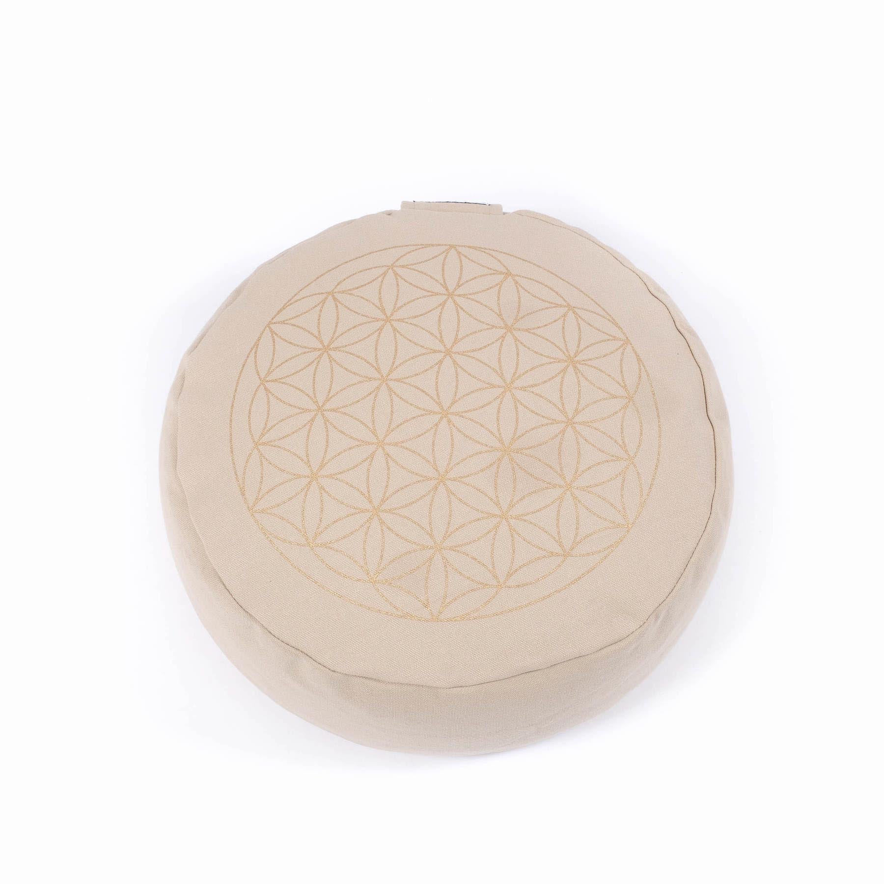 Cuscino da meditazione Fiore della Vita SMALL sabbia