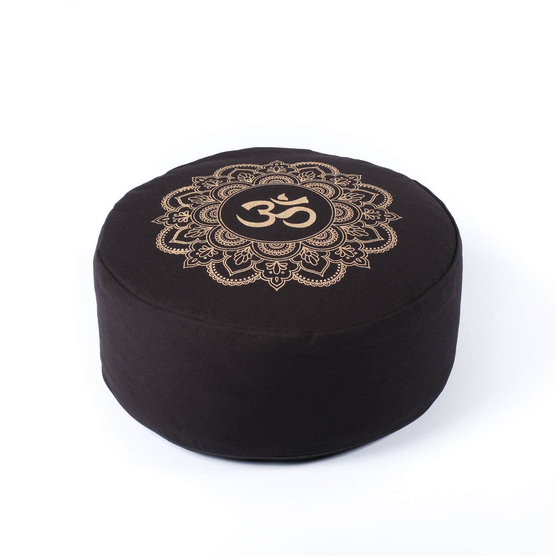 Cuscino da meditazione Mandala rotondo OM nero