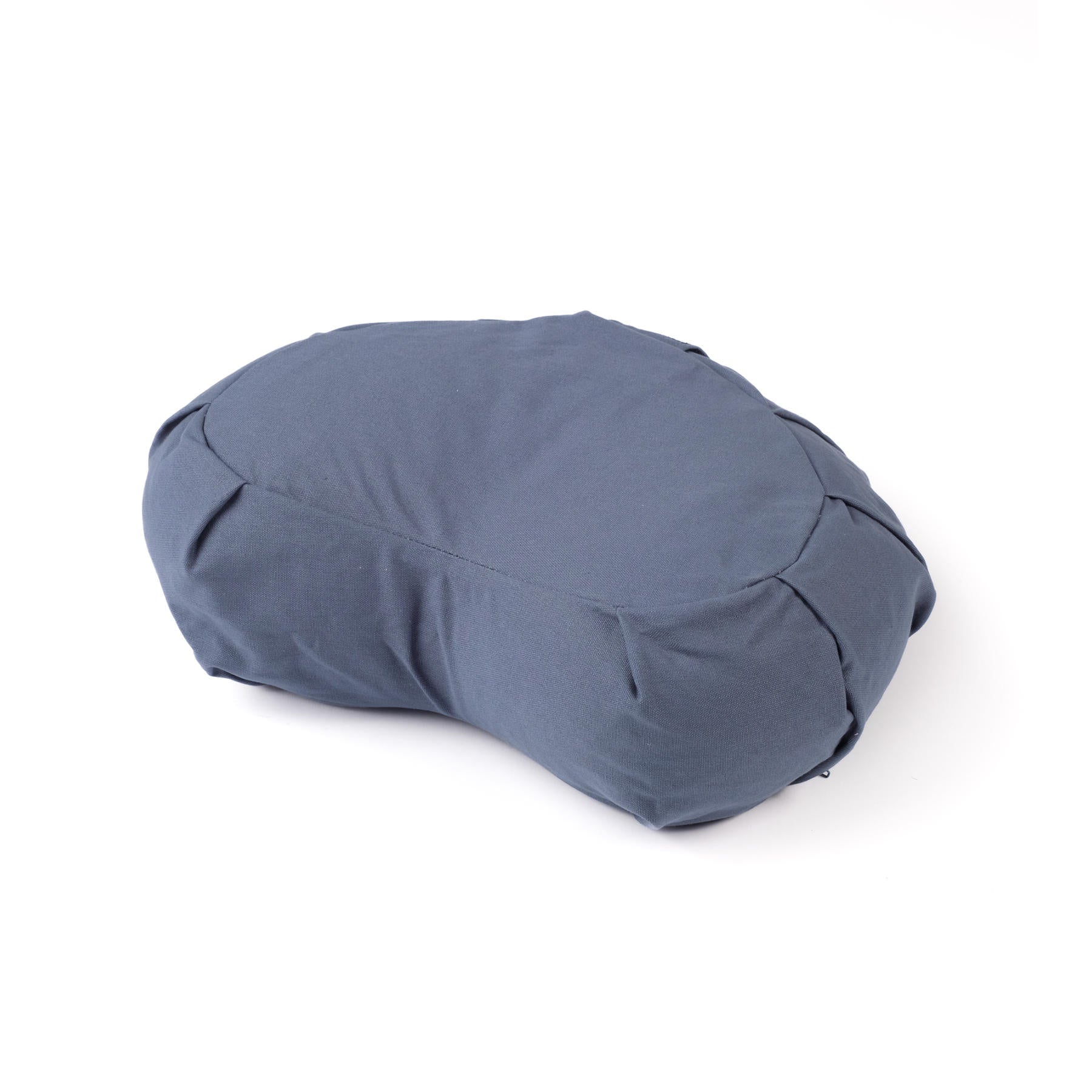 Cuscino da meditazione Mezza Luna Zafu uni blu-cielo in cotone biologico