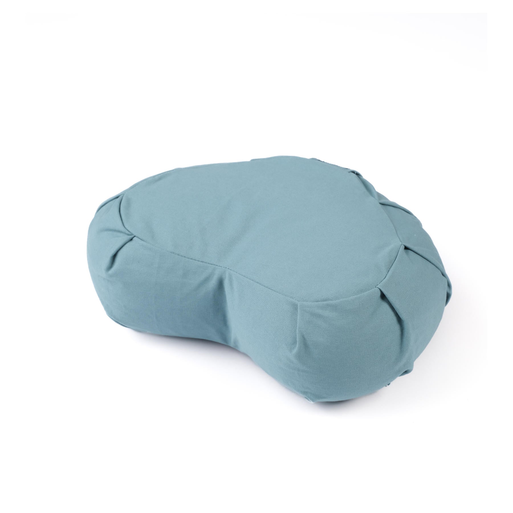 Cuscino da meditazione Mezza Luna Zafu uni verde acqua cotone biologico