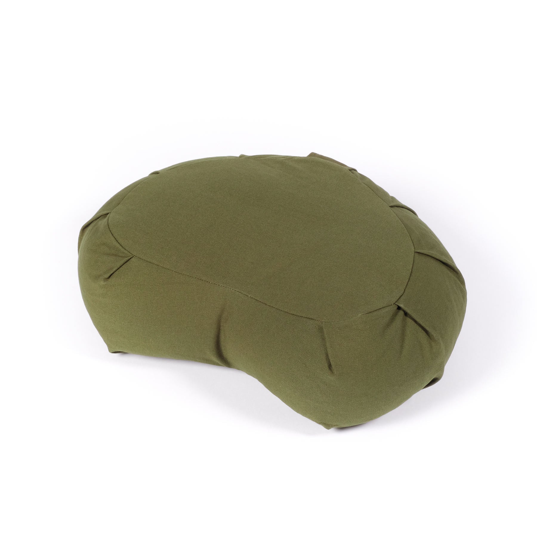 Cuscino da meditazione Mezza Luna Zafu uni verde oliva