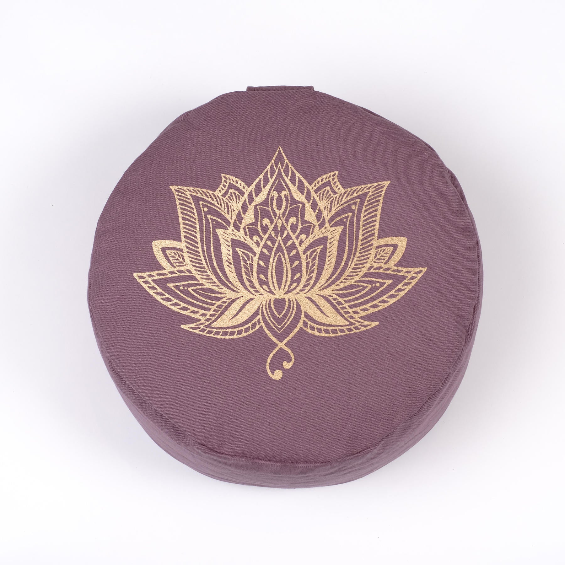 Cuscino da meditazione rotondo Lotus stampa oro Lavanda