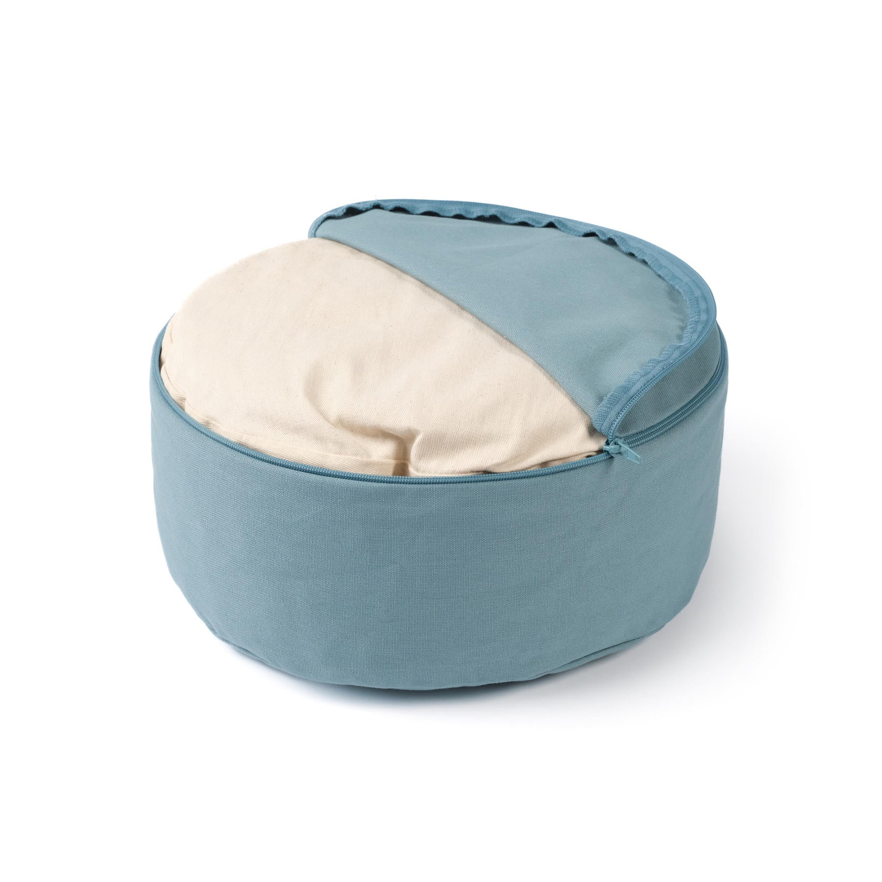 Cuscino da meditazione rotondo Lotus oro Stampa verde-acqua