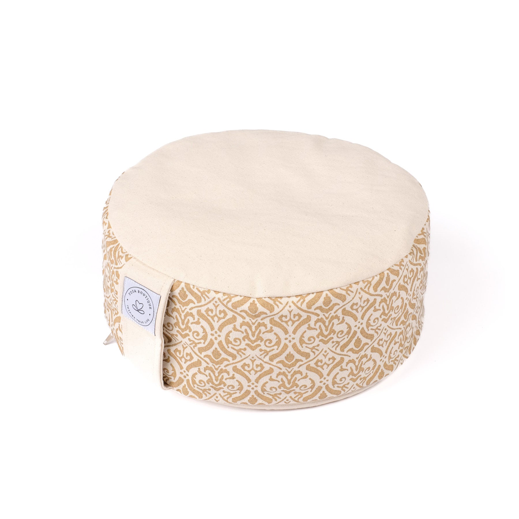 Cuscino da meditazione in cotone organico Taj Mahal bianco naturale