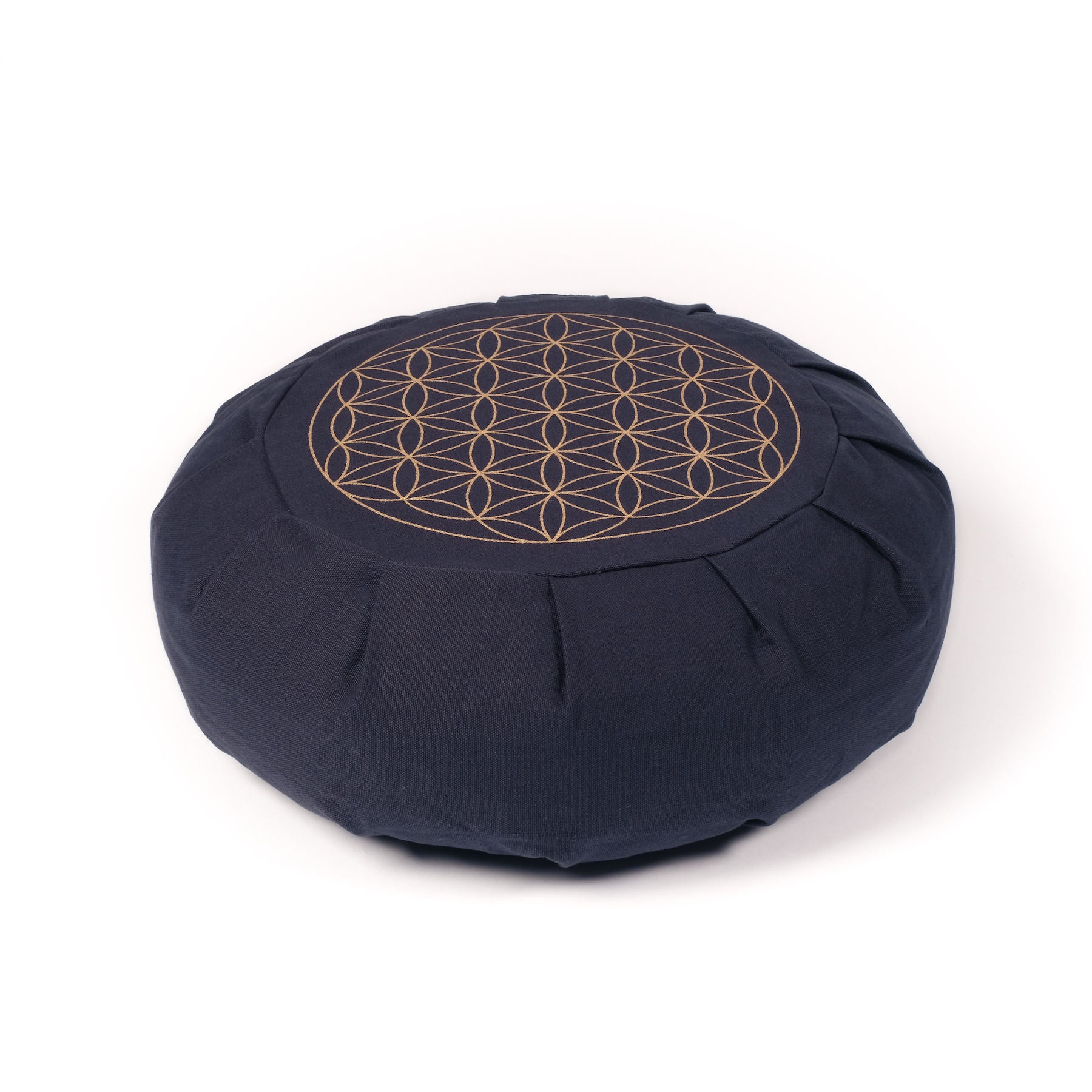 Cuscino da meditazione Zafu Fiore della vita navy