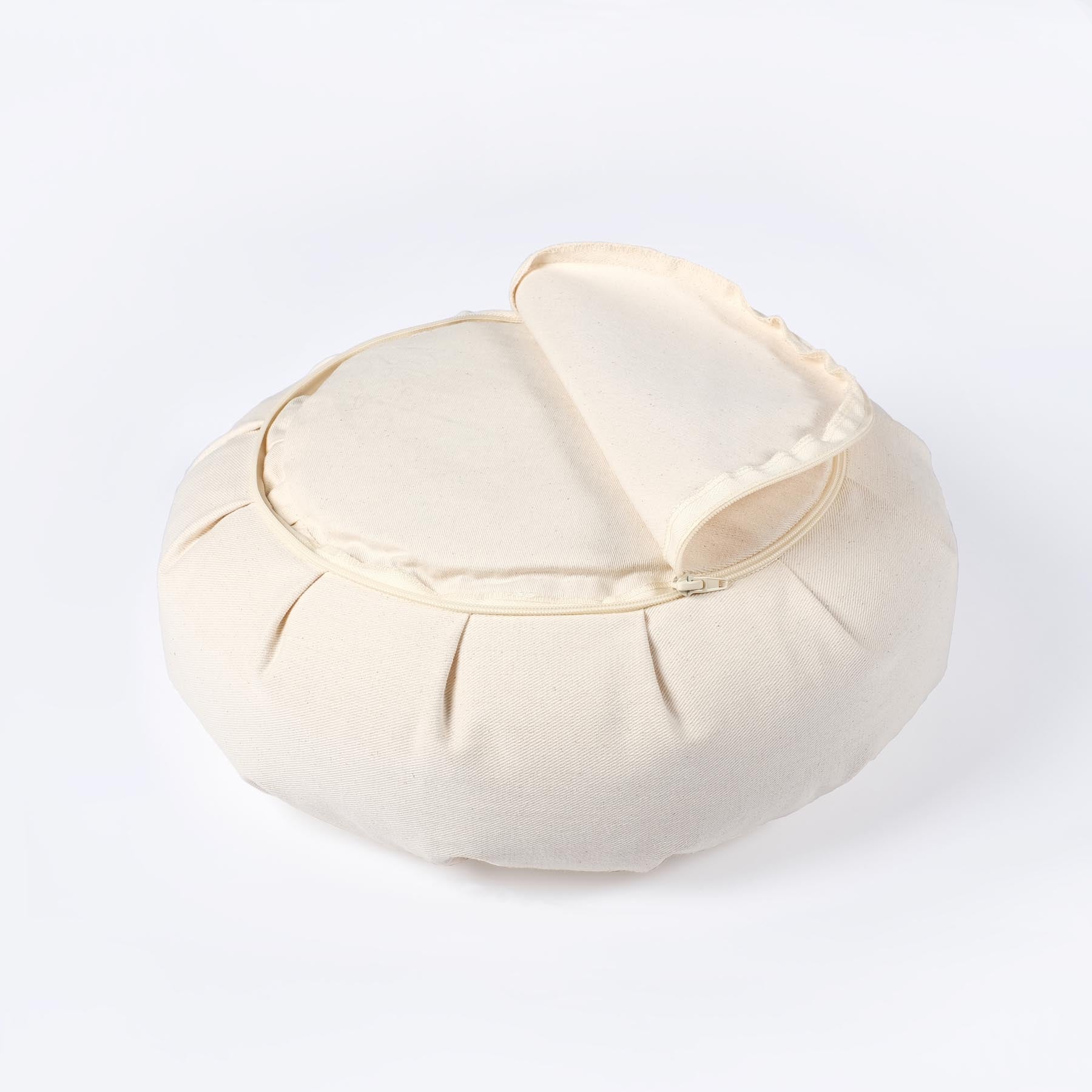 Cuscino da meditazione Zafu uni bianco naturale
