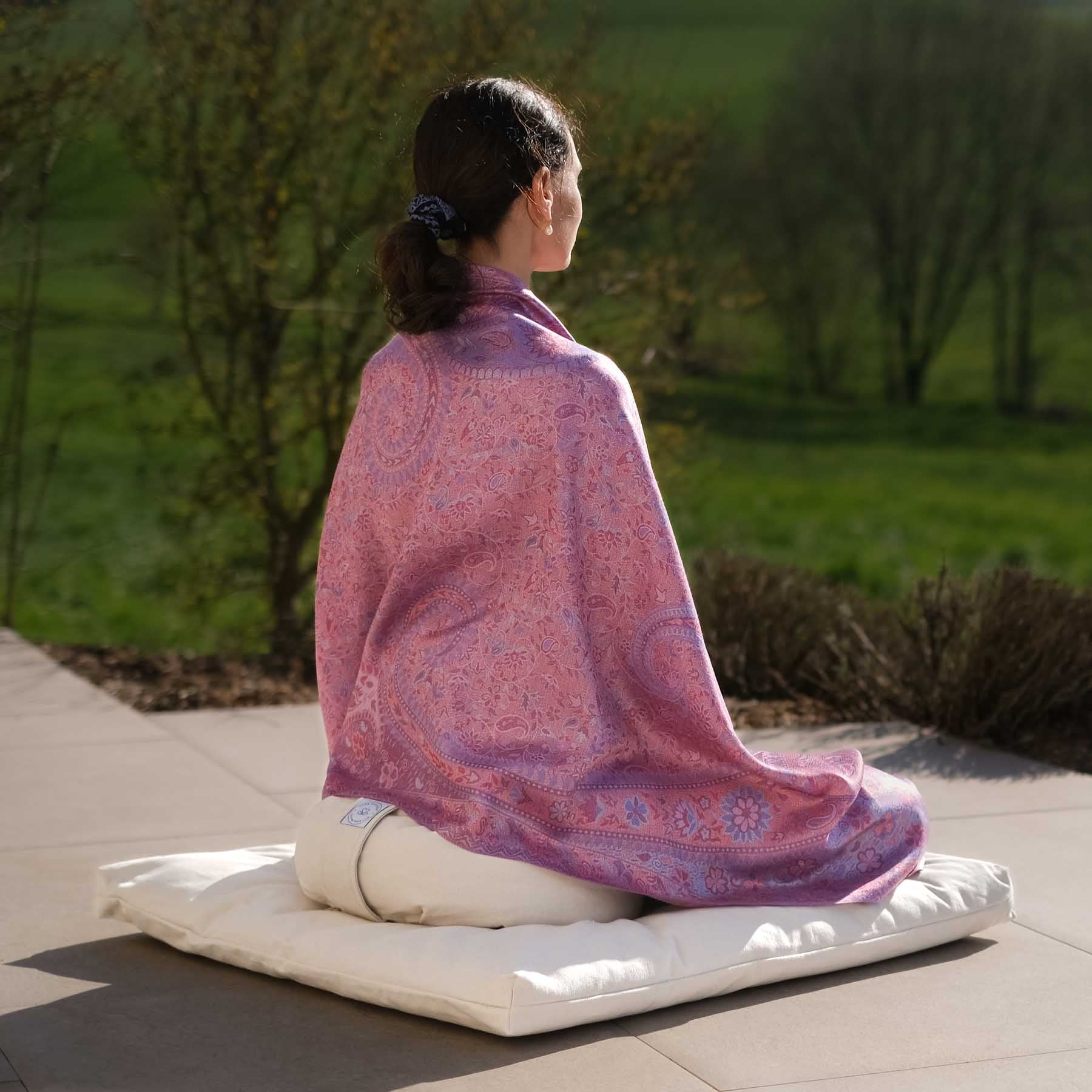Tappetino da meditazione Zabuton Tappetino da meditazione in cotone bianco naturale
